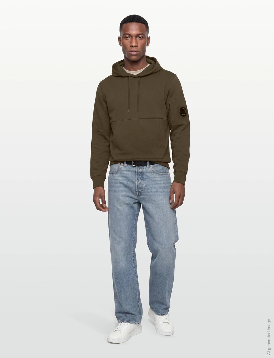 C.P. Company - Diagonal Raised Fleece Hooded Sweatshirt - sweatshirts - ivy green - 0
