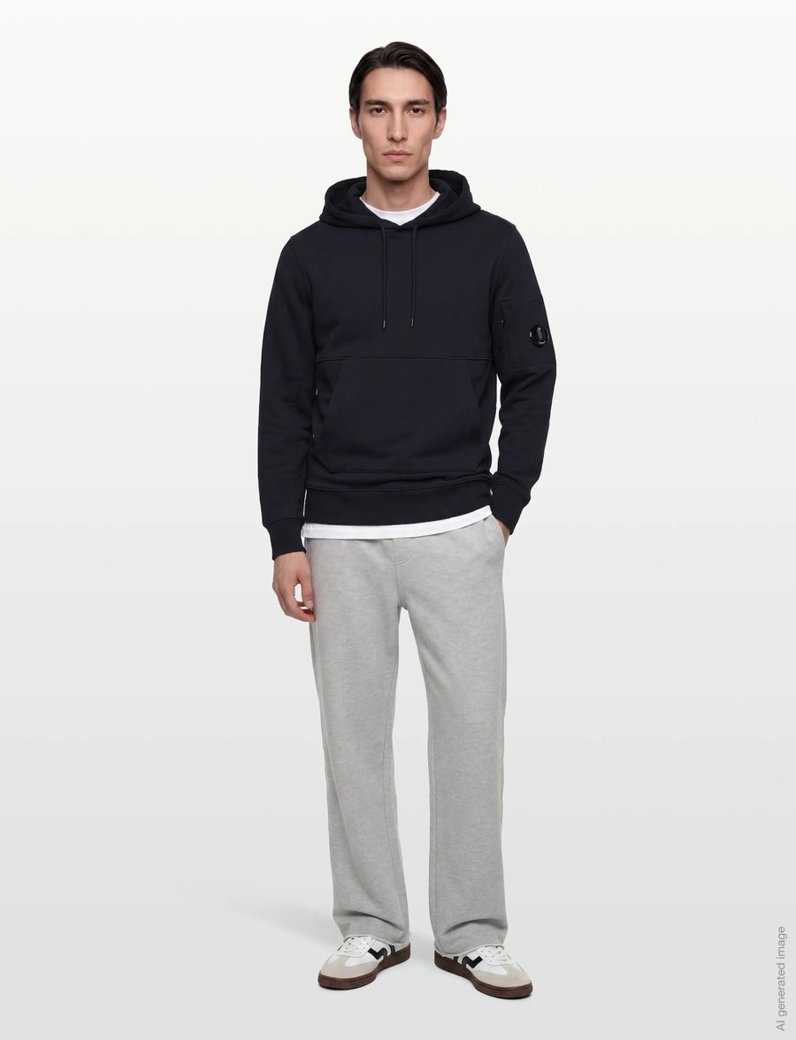 C.P. Company - Diagonal Raised Fleece Hooded Sweatshirt - sweats à capuche - total eclipse - 0