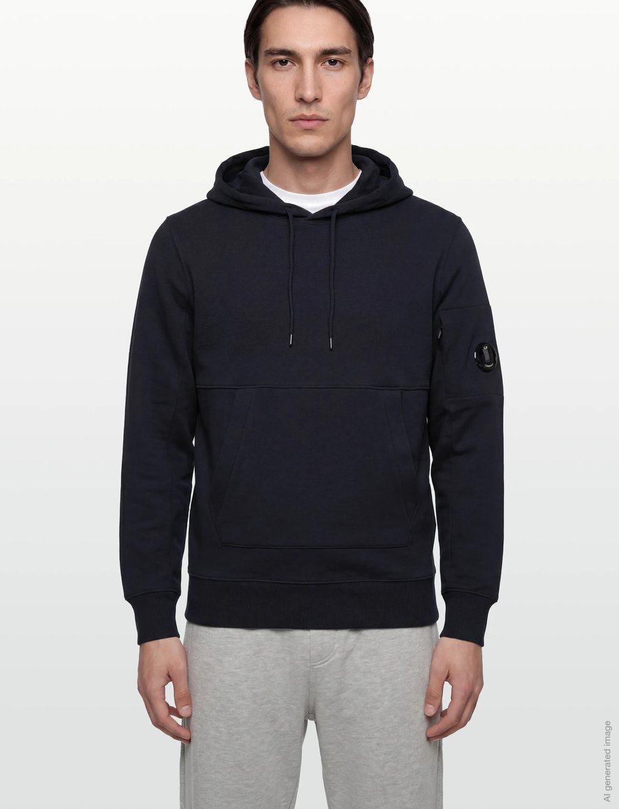 C.P. Company - Diagonal Raised Fleece Hooded Sweatshirt - sweats à capuche - total eclipse - 3