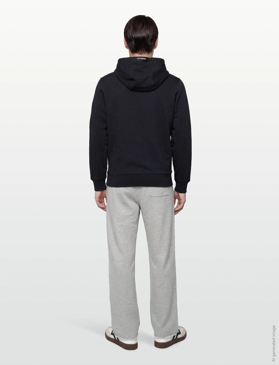 C.P. Company - Diagonal Raised Fleece Hooded Sweatshirt - sweats à capuche - total eclipse - 4