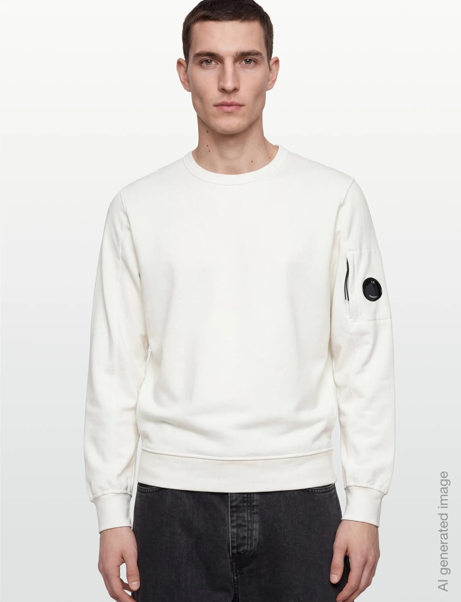 C.P. Company - Fleece Resist Dyed Sweatshirt - sweatshirts - gauze white - 3