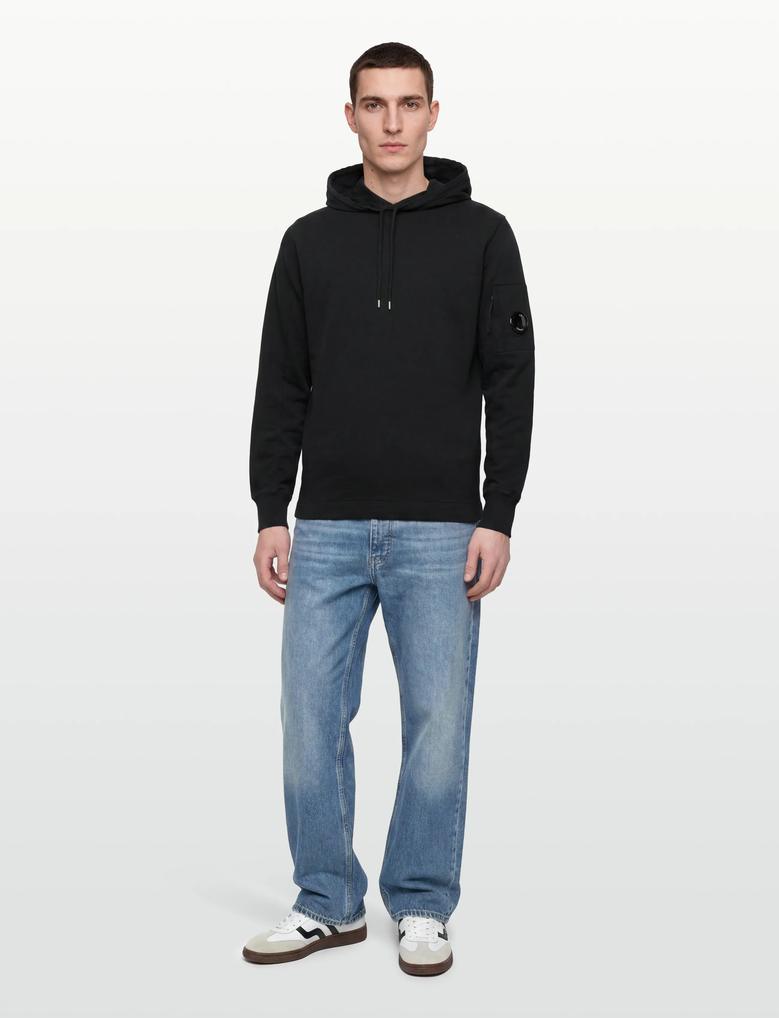 C.P. Company Logo-Patch Hoodie - Sweatshirts - BLACK / black
