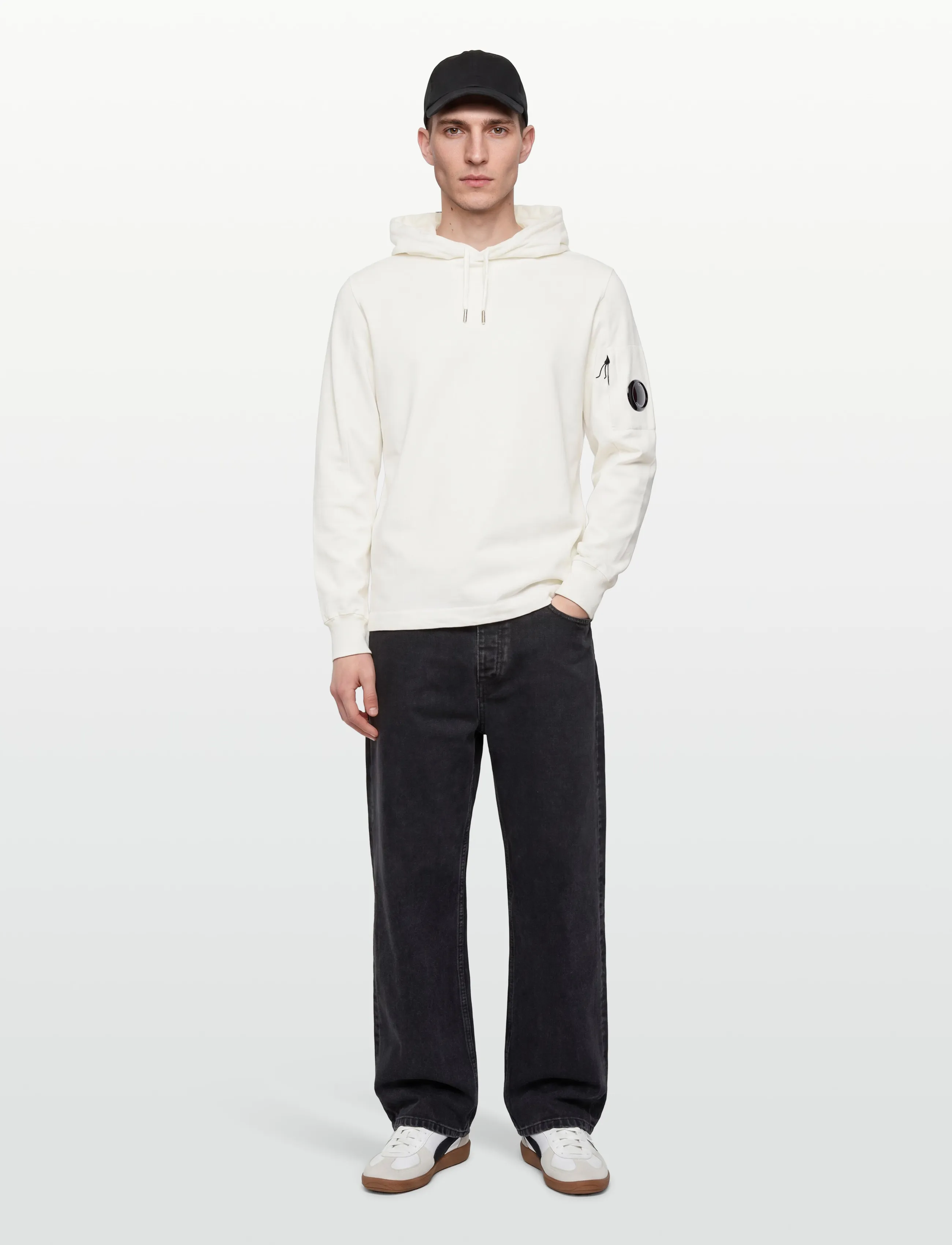 C.P. Company Logo-Patch Hoodie - Kapuzenpullover - GAUZE WHITE / cream