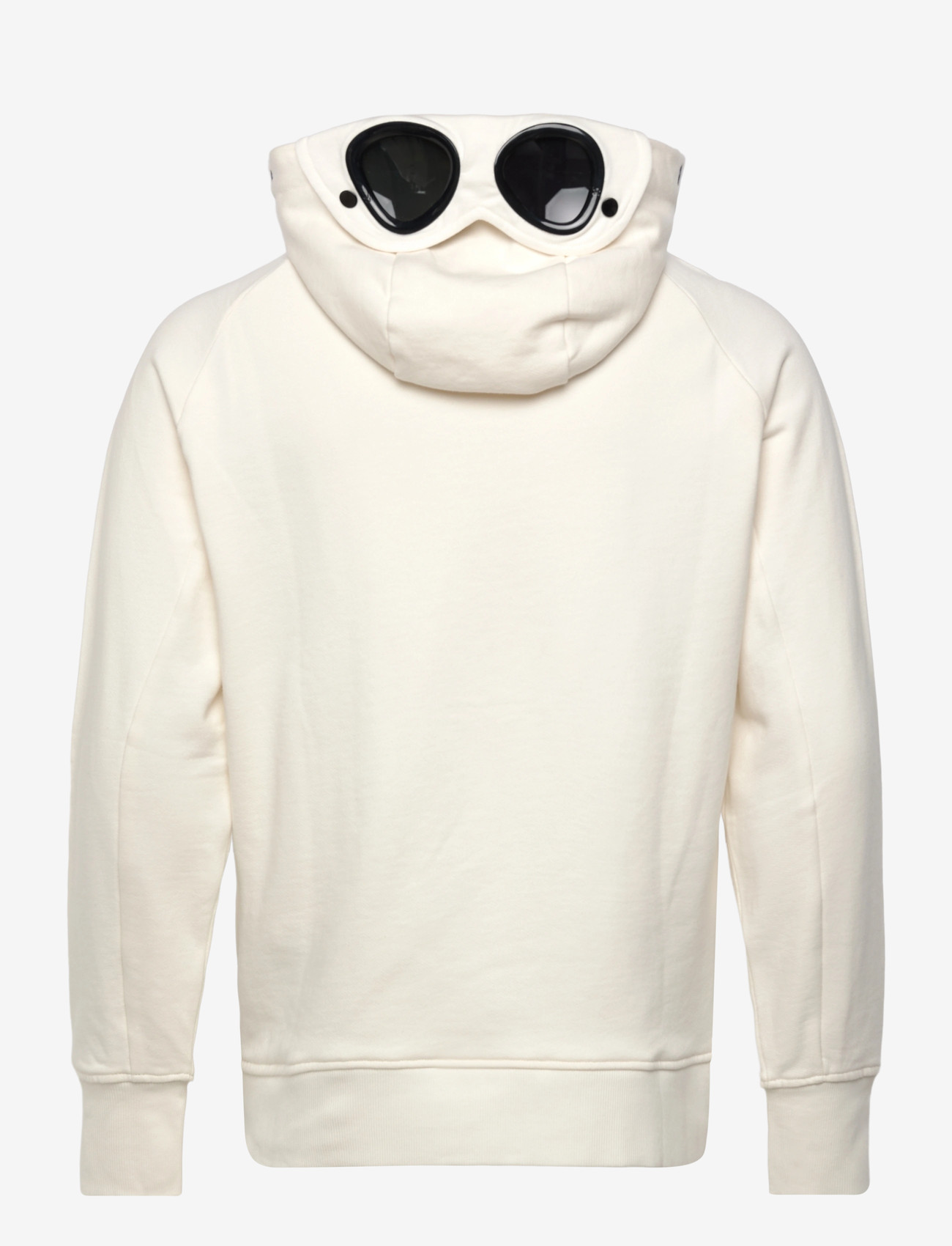C.P. Company - Diagonal Raised Fleece Goggle Zipped Hoodie - kapuutsiga dressipluusid - gauze white - 1