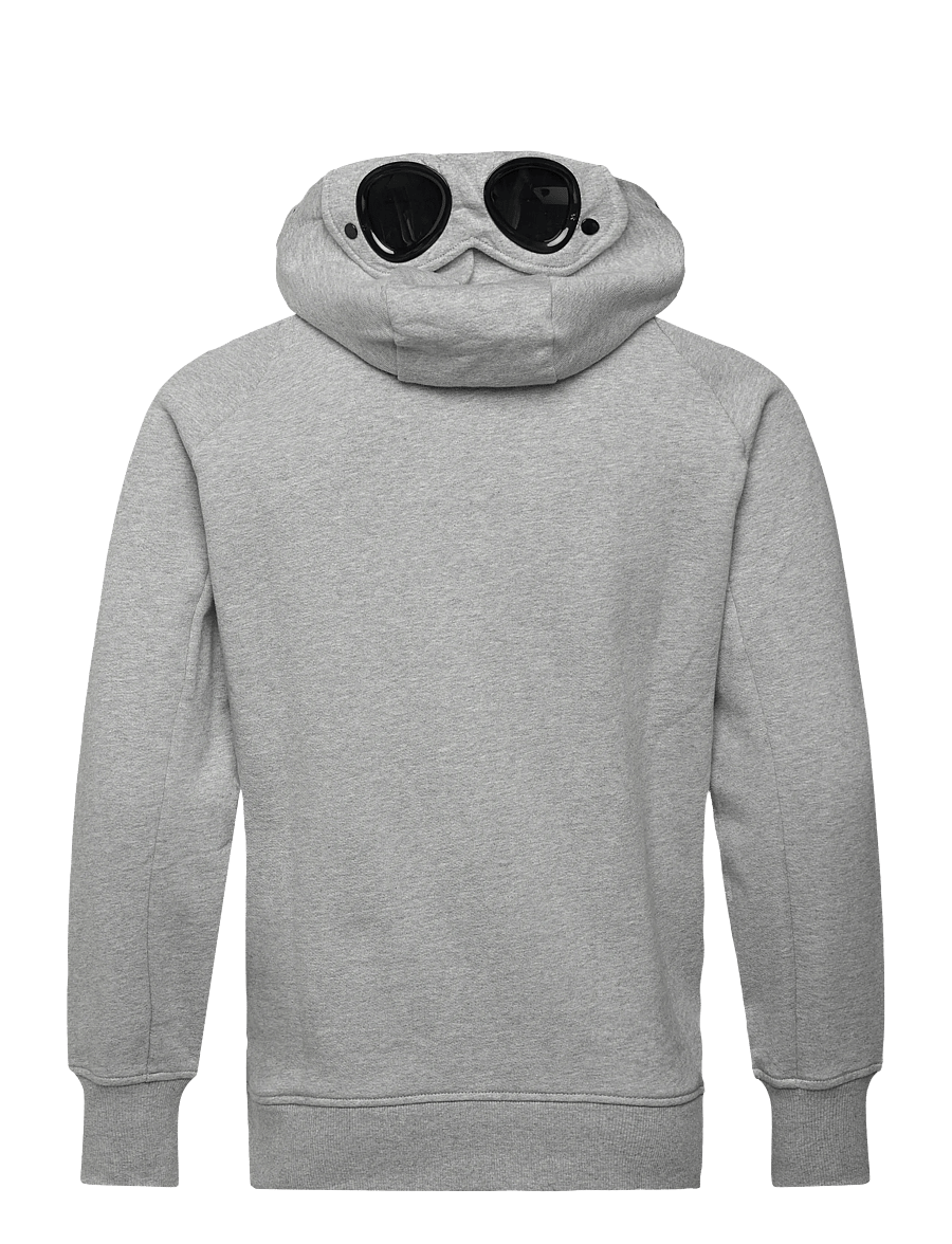 C.P. Company - Diagonal Raised Fleece Goggle Zipped Hoodie - sweatshirts - grey melange - 2