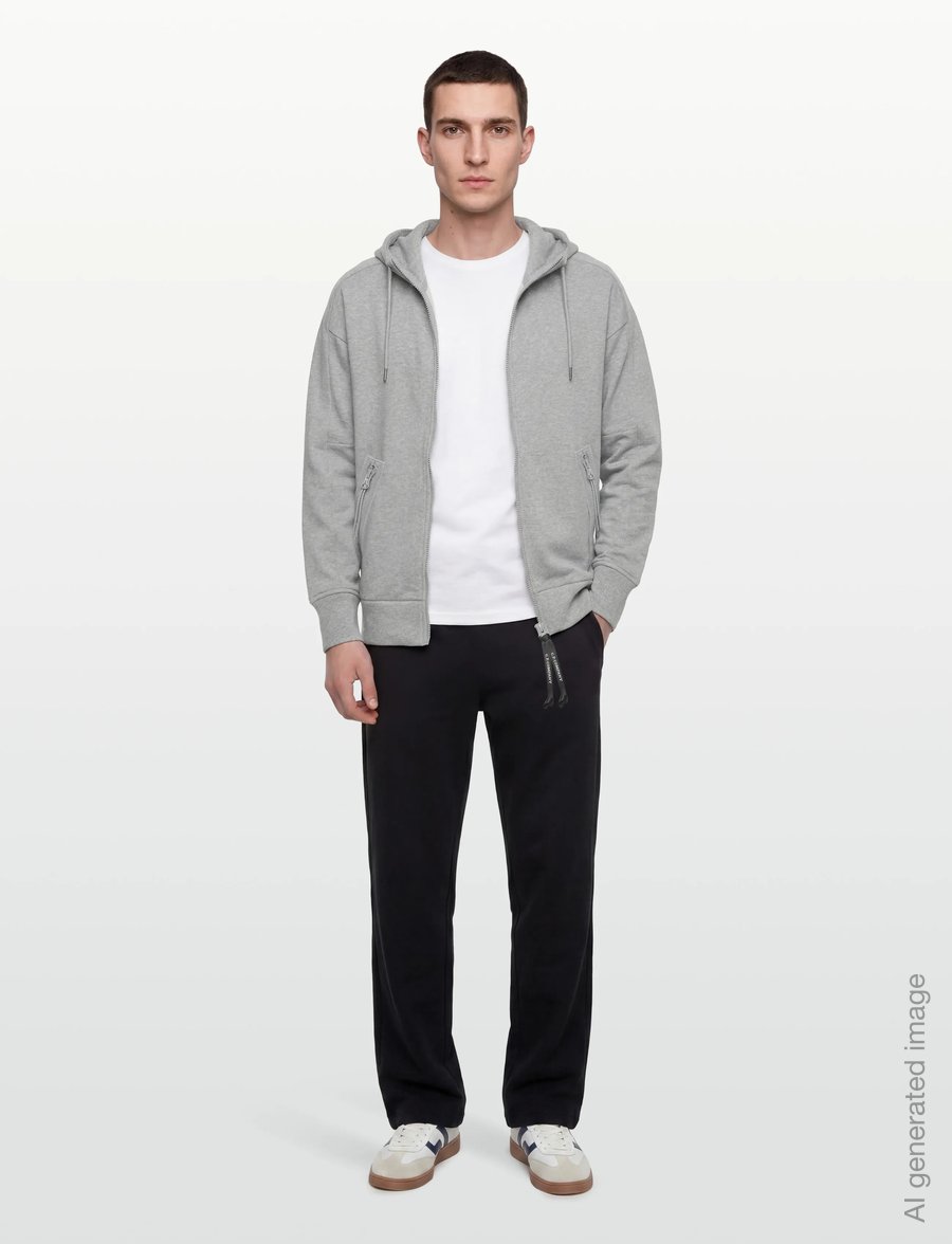 C.P. Company - Diagonal Raised Fleece Goggle Zipped Hoodie - sweatshirts - grey melange - 0