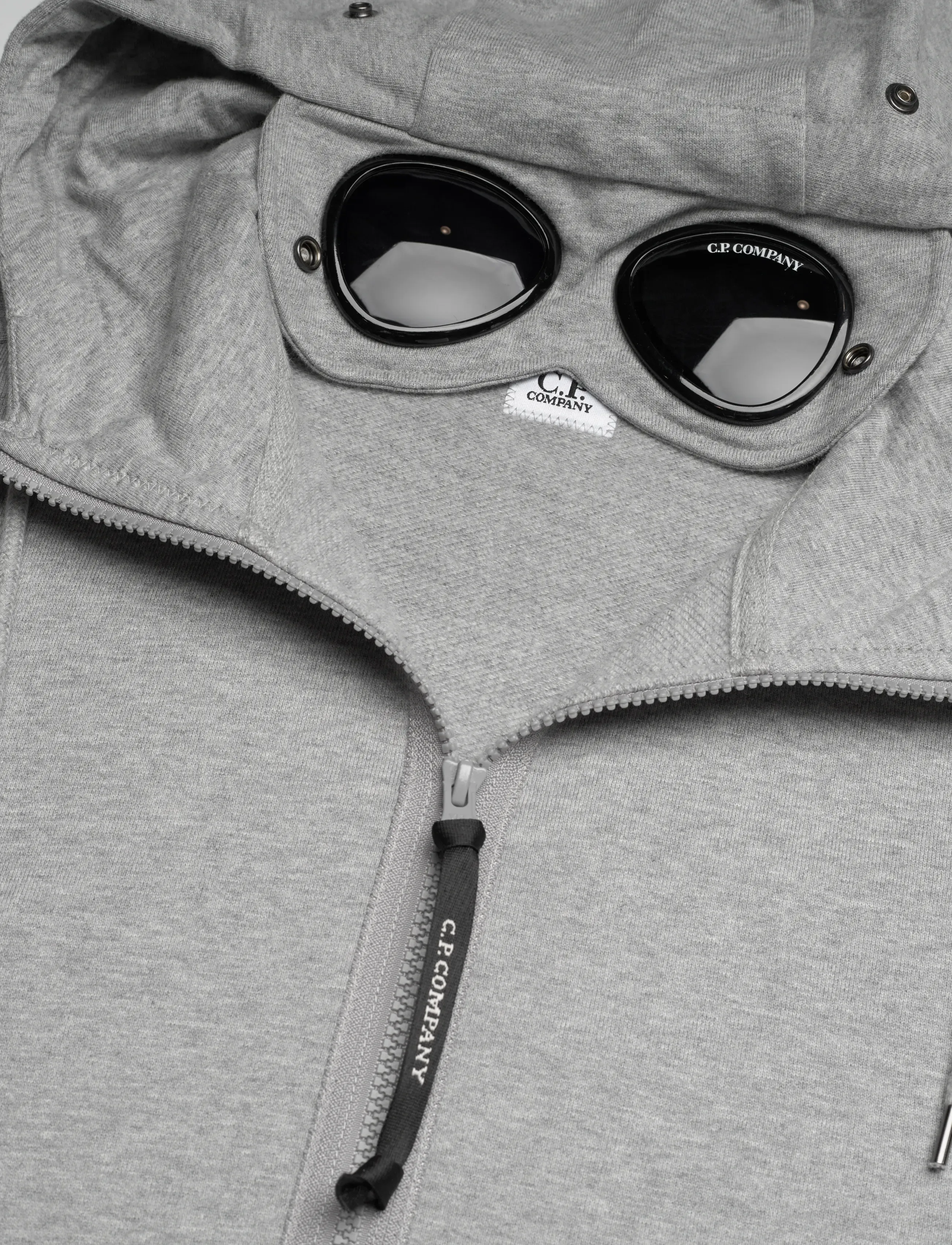 C.P. Company - Diagonal Raised Fleece Goggle Zipped Hoodie - sweats à capuche - grey melange - 5