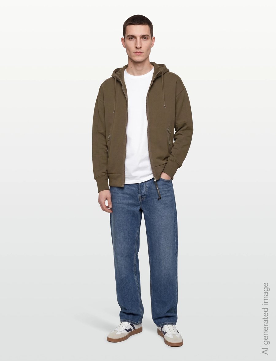 C.P. Company - Diagonal Raised Fleece Goggle Zipped Hoodie - sweatshirts - ivy green - 0