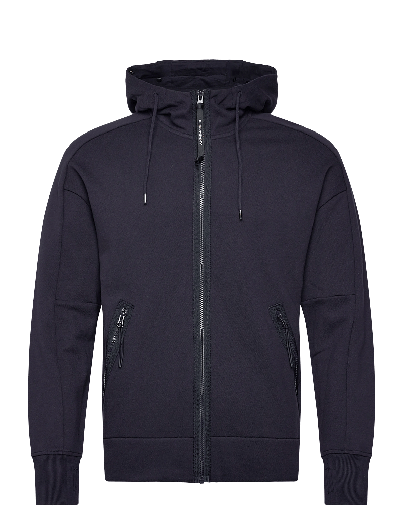 C.P. Company - Diagonal Raised Fleece Goggle Zipped Hoodie - kapuzenpullover - total eclipse - 0