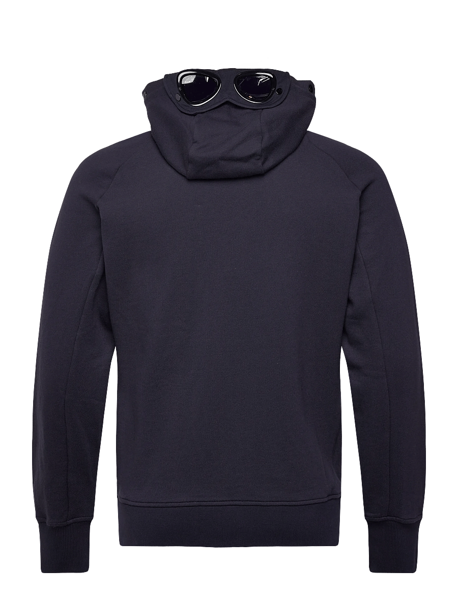 C.P. Company - Diagonal Raised Fleece Goggle Zipped Hoodie - bluzy z kapturem - total eclipse - 2