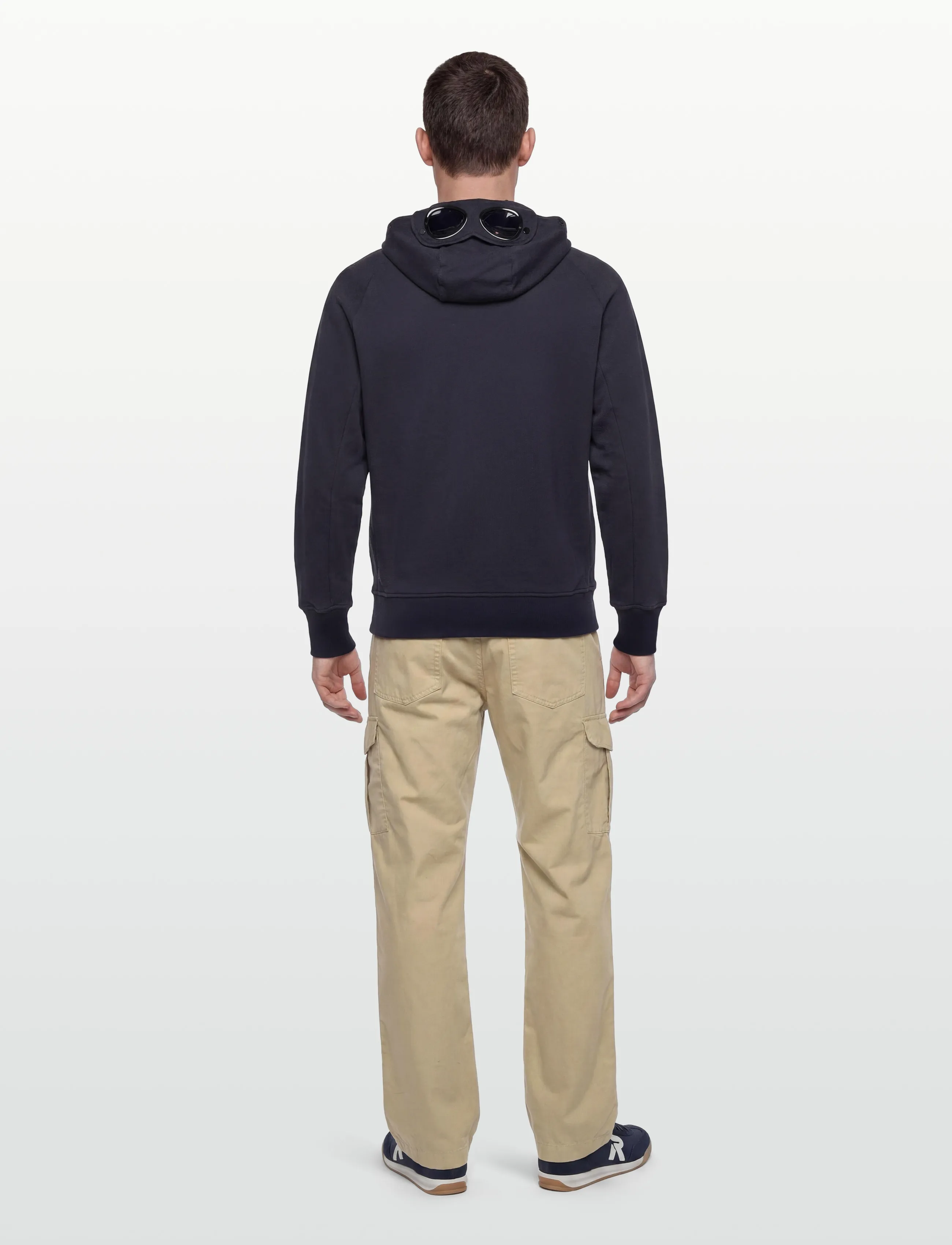 C.P. Company - Diagonal Raised Fleece Goggle Zipped Hoodie - hoodies - total eclipse - 4