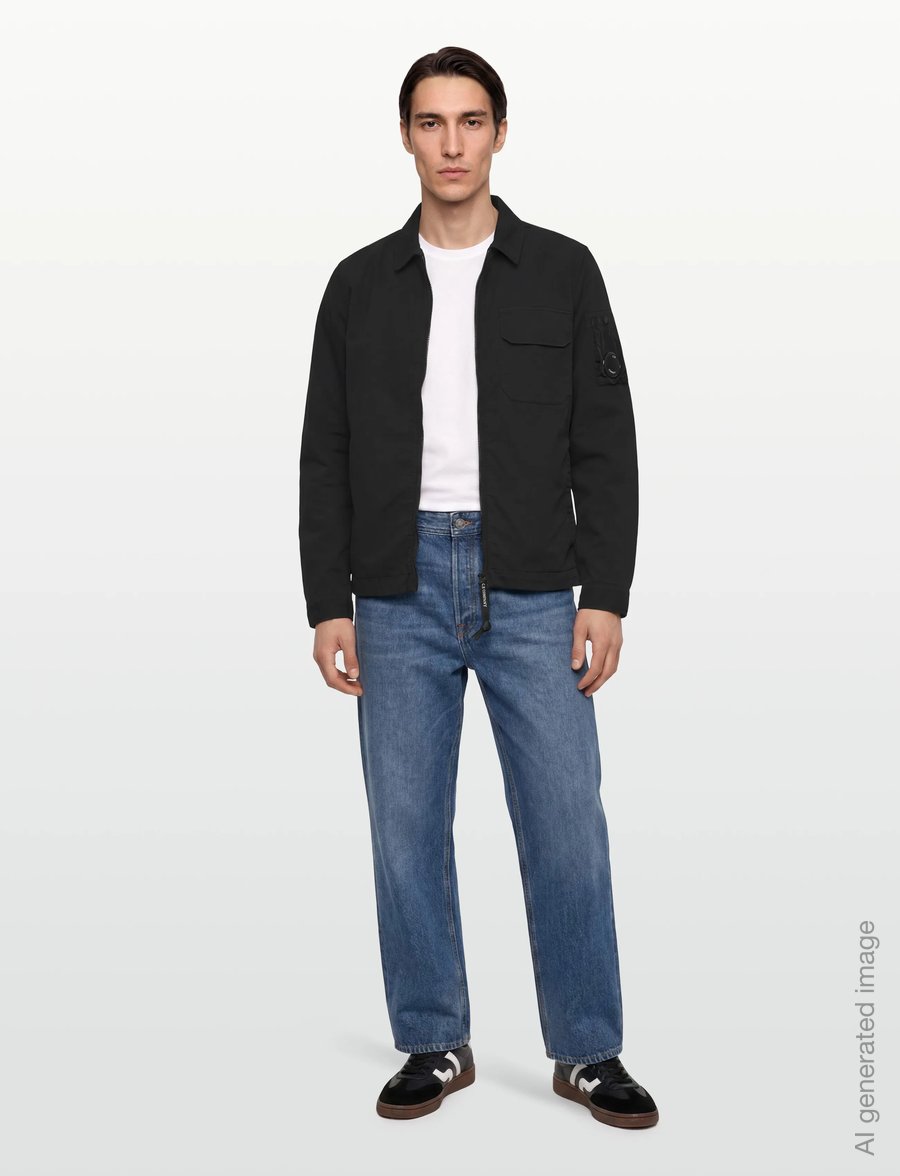 C.P. Company - Nylon Lens Double Weave Overshirt - Õhukesed jakid - black - 0