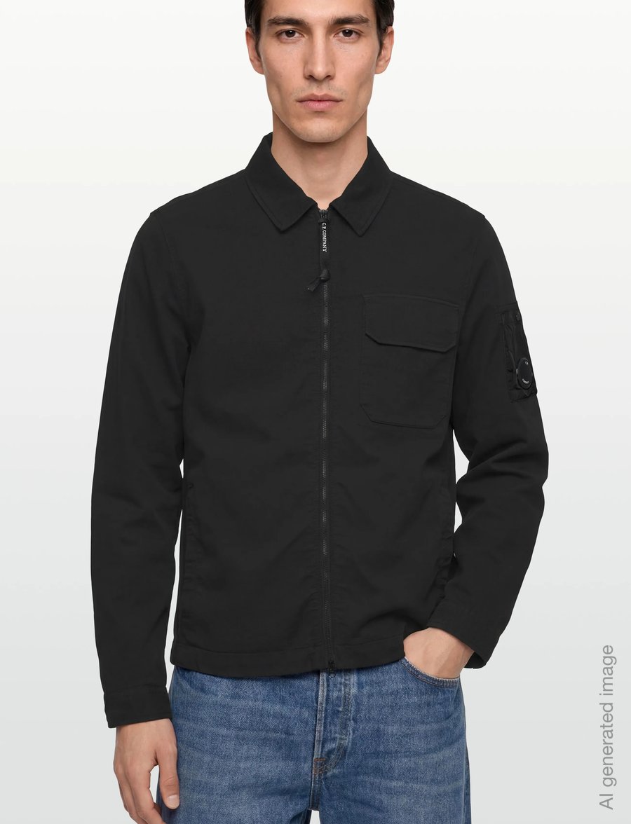 C.P. Company - Nylon Lens Double Weave Overshirt - Õhukesed jakid - black - 3