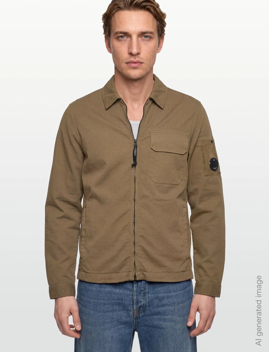 C.P. Company - Nylon Lens Double Weave Overshirt - vestes légères use default - butternut - 3