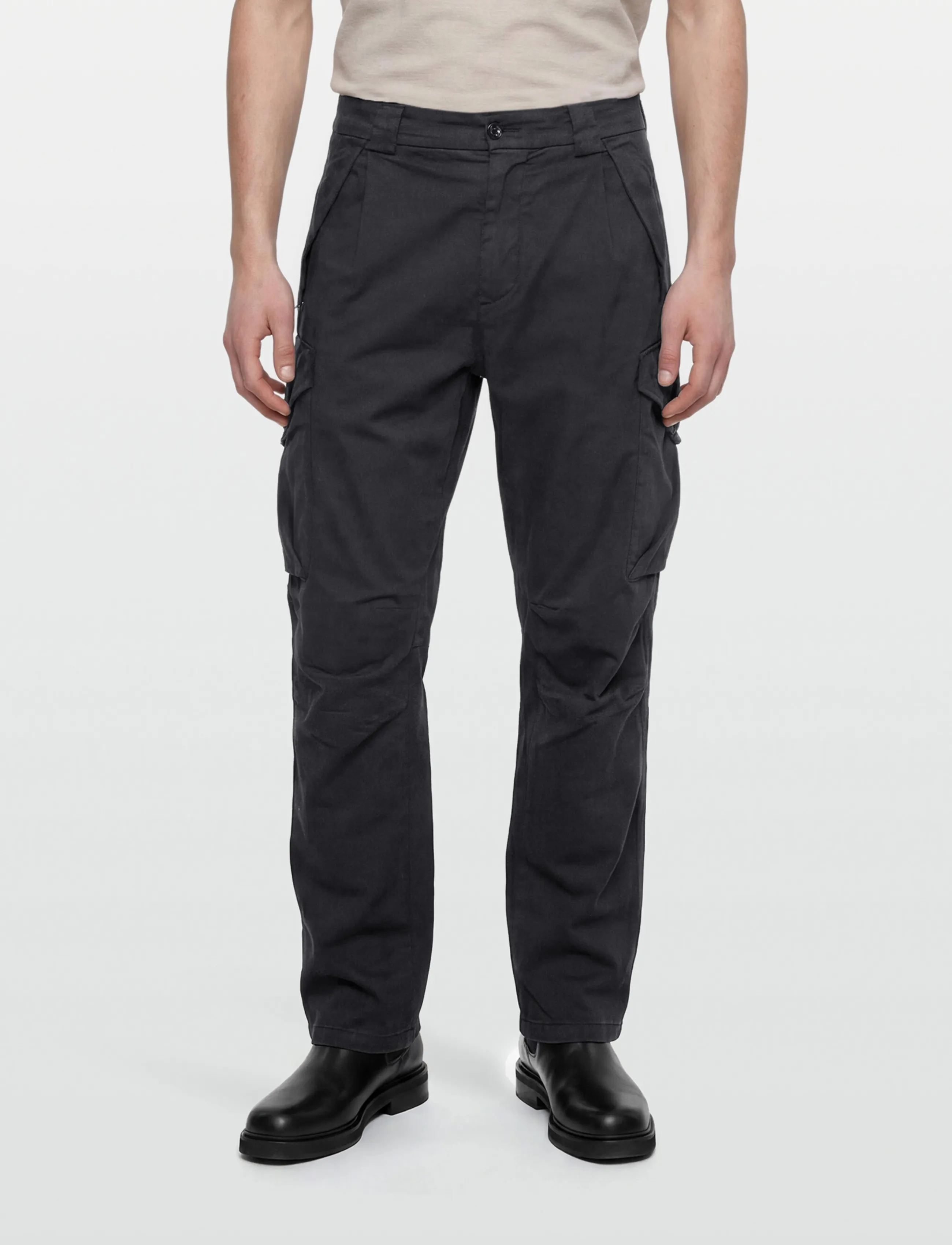 C.P. Company - Stretch Sateen Loose Cargo - cargohose - black - 3