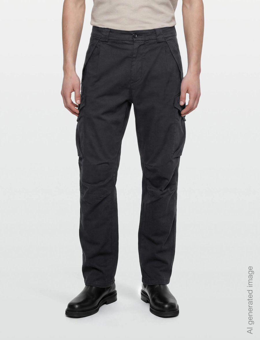 C.P. Company - Stretch Sateen Loose Cargo - cargohose - black - 3