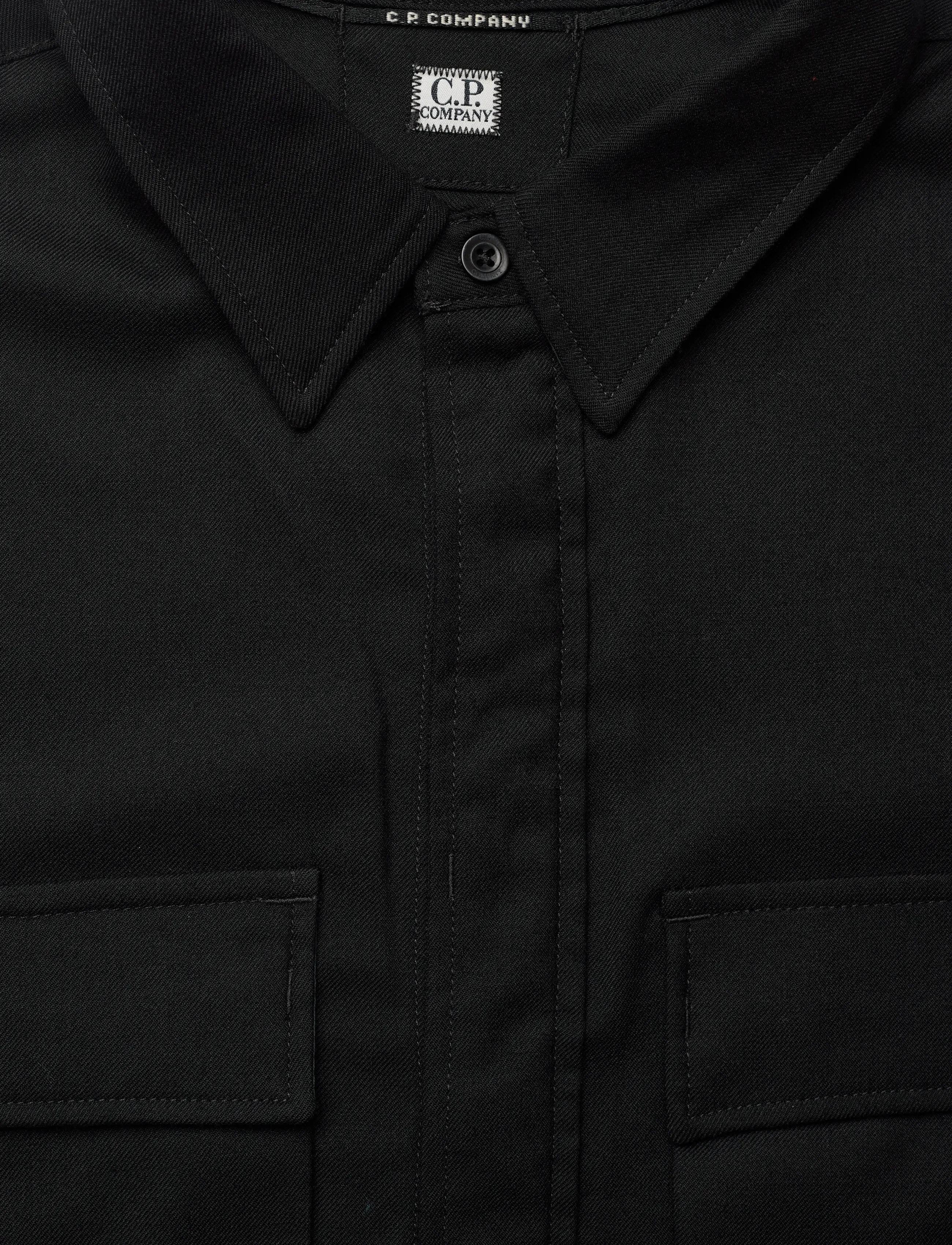 C.P. Company - WOOL GABARDINE SHIRT - basic-hemden - black - 3
