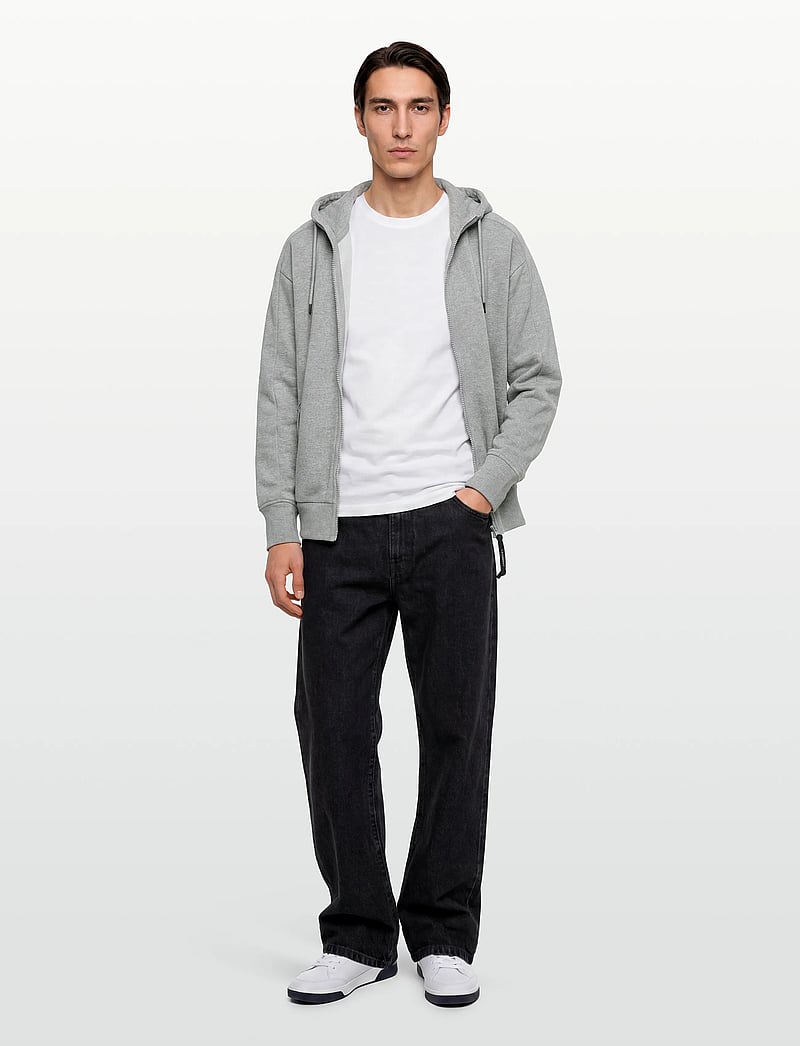 C.P. Company - Diagonal Raised Fleece Google Hoodie - hoodies - grey melange - 0