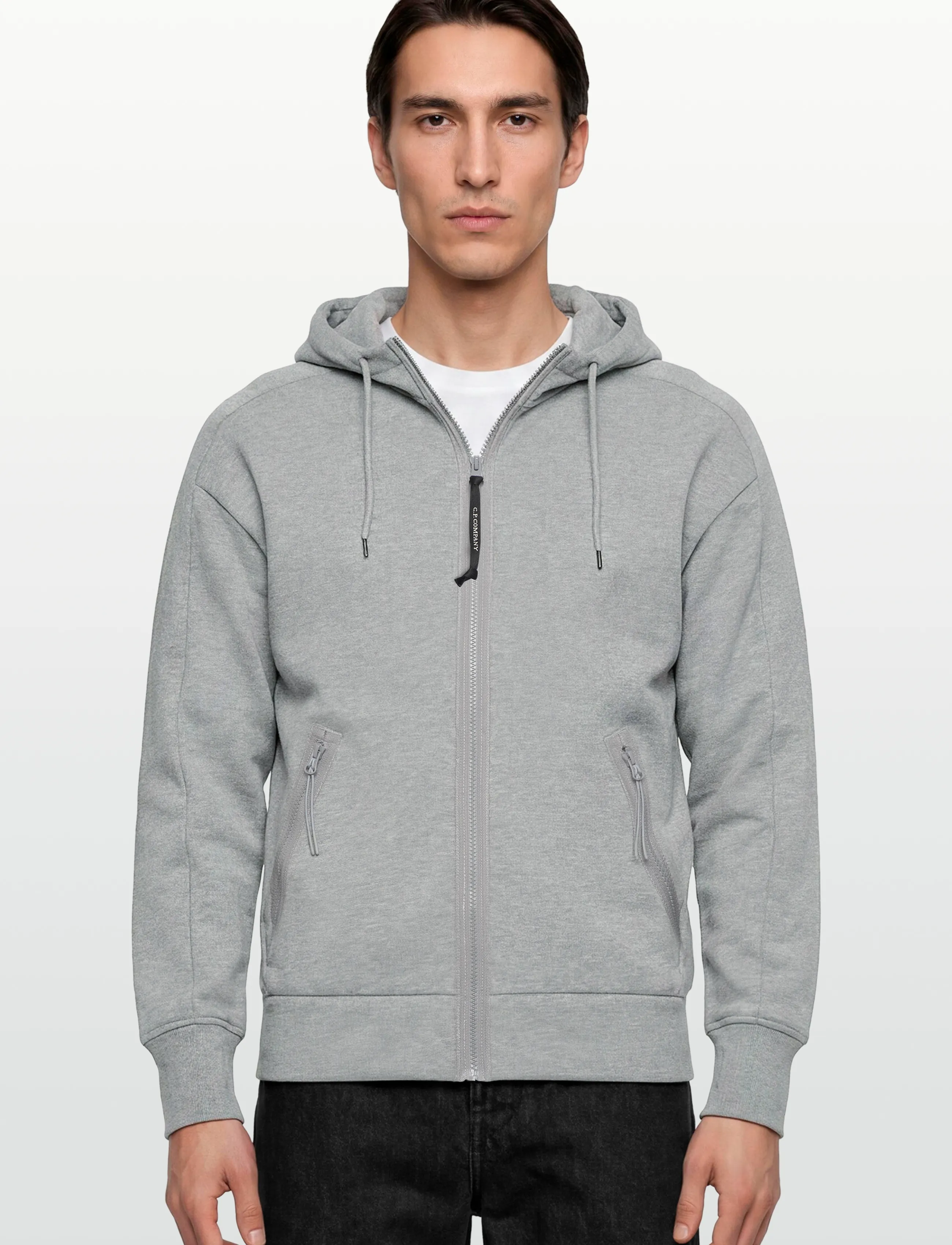 Diagonal Raised Fleece Google Hoodie 2