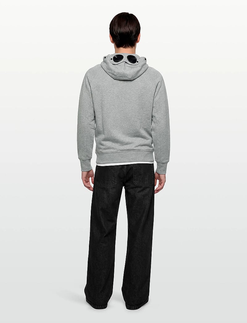 C.P. Company - Diagonal Raised Fleece Google Hoodie - hoodies - grey melange - 5