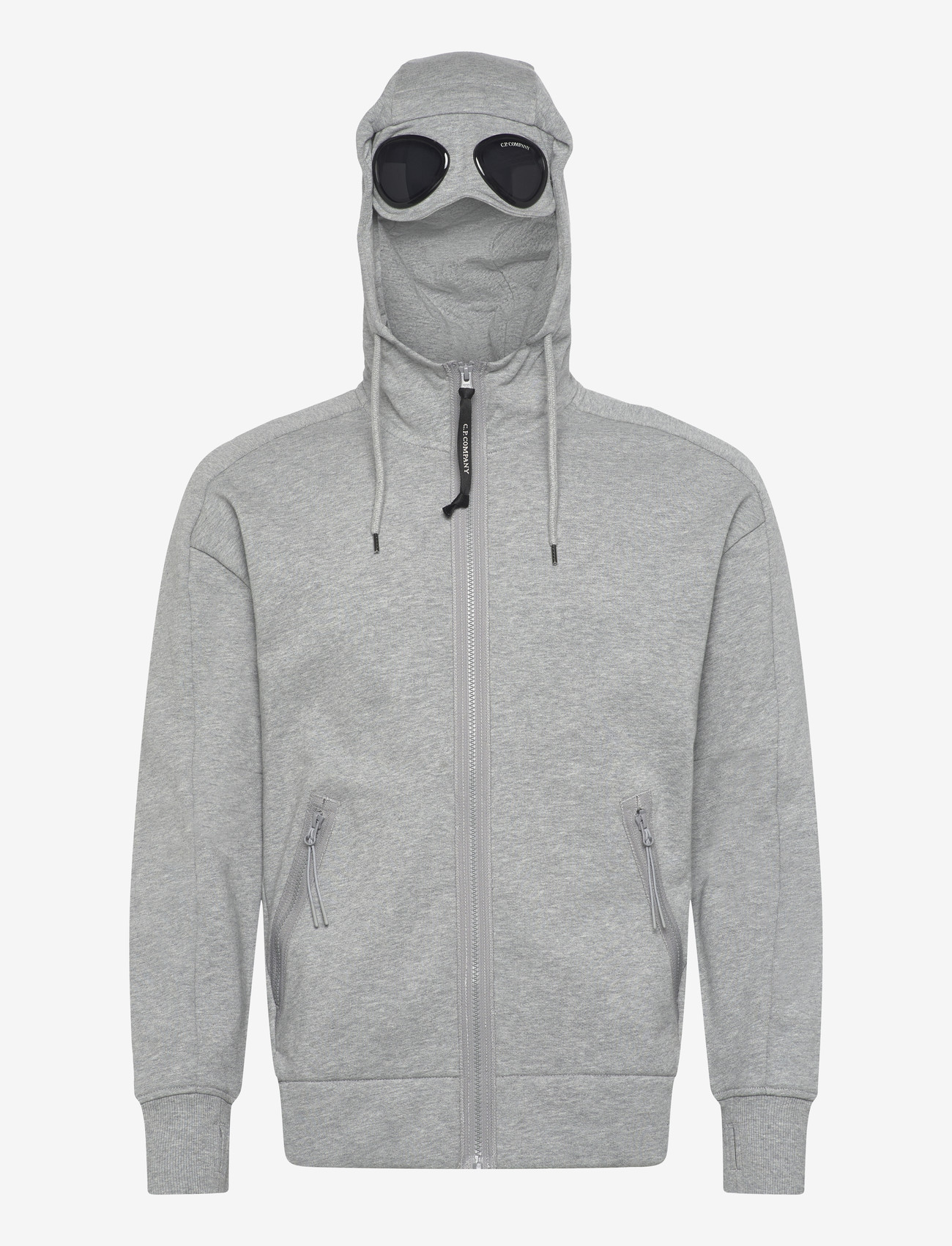 C.P. Company - Diagonal Raised Fleece Google Hoodie - hoodies - grey melange - 3