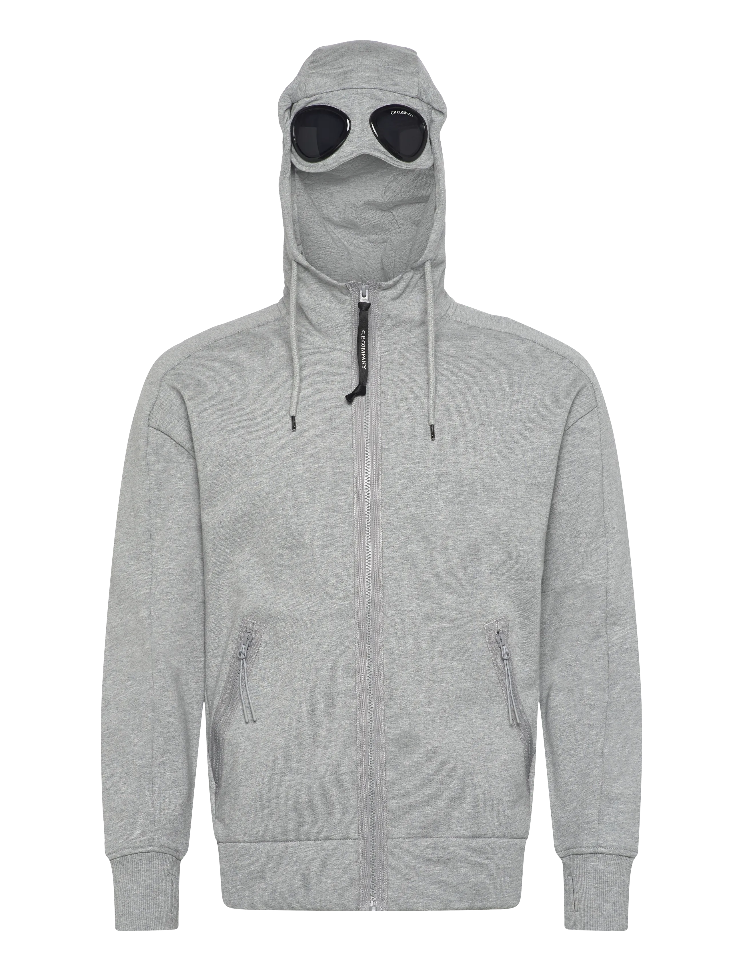 C.P. Company - Diagonal Raised Fleece Google Hoodie - kapuzenpullover - grey melange - 3
