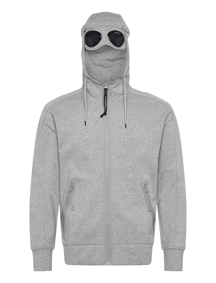 C.P. Company - Diagonal Raised Fleece Google Hoodie - kapuzenpullover - grey melange - 3