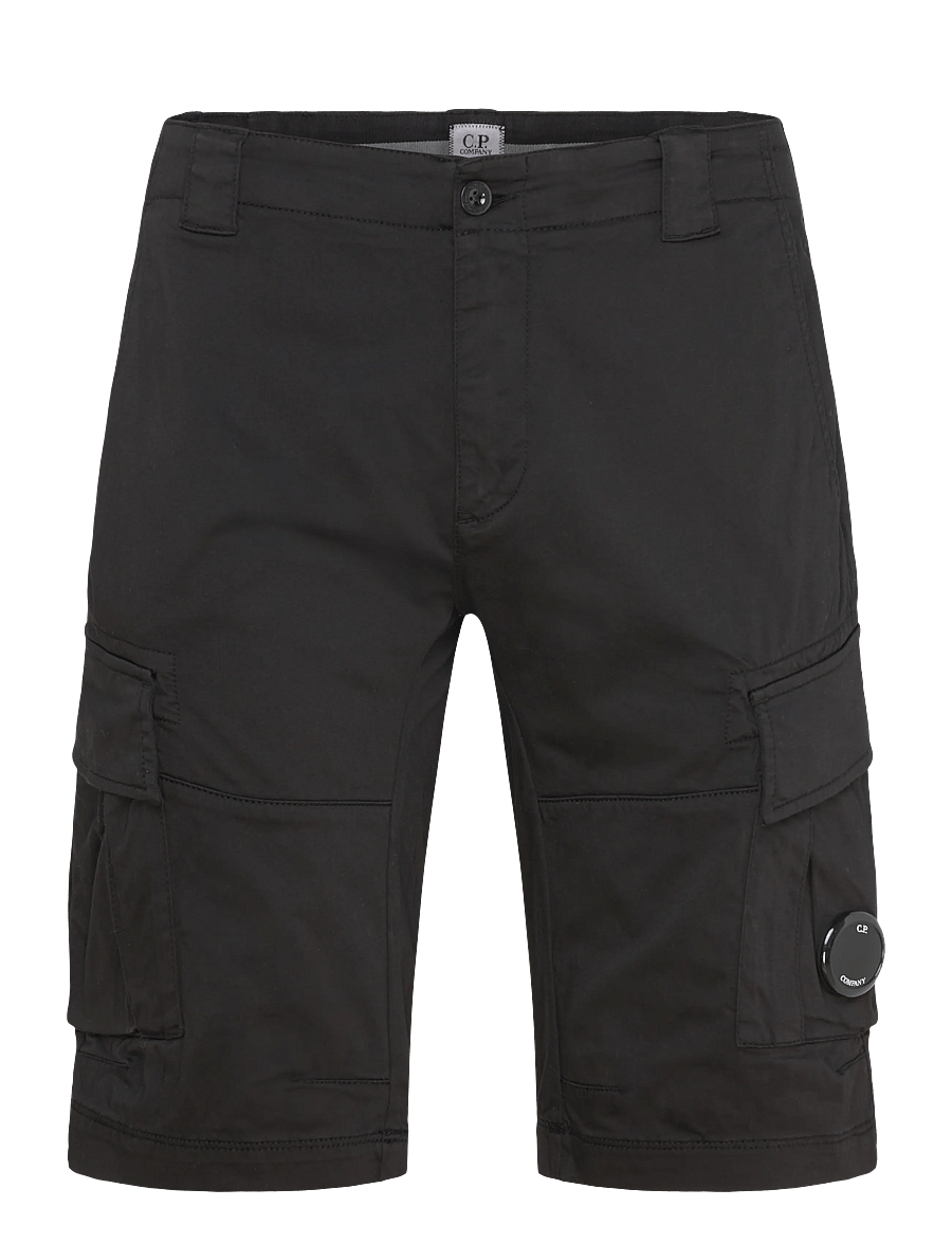 C.P. Company - SATIN STRETCH - BERMUDA - lühikesed kargopüksid - black - 1