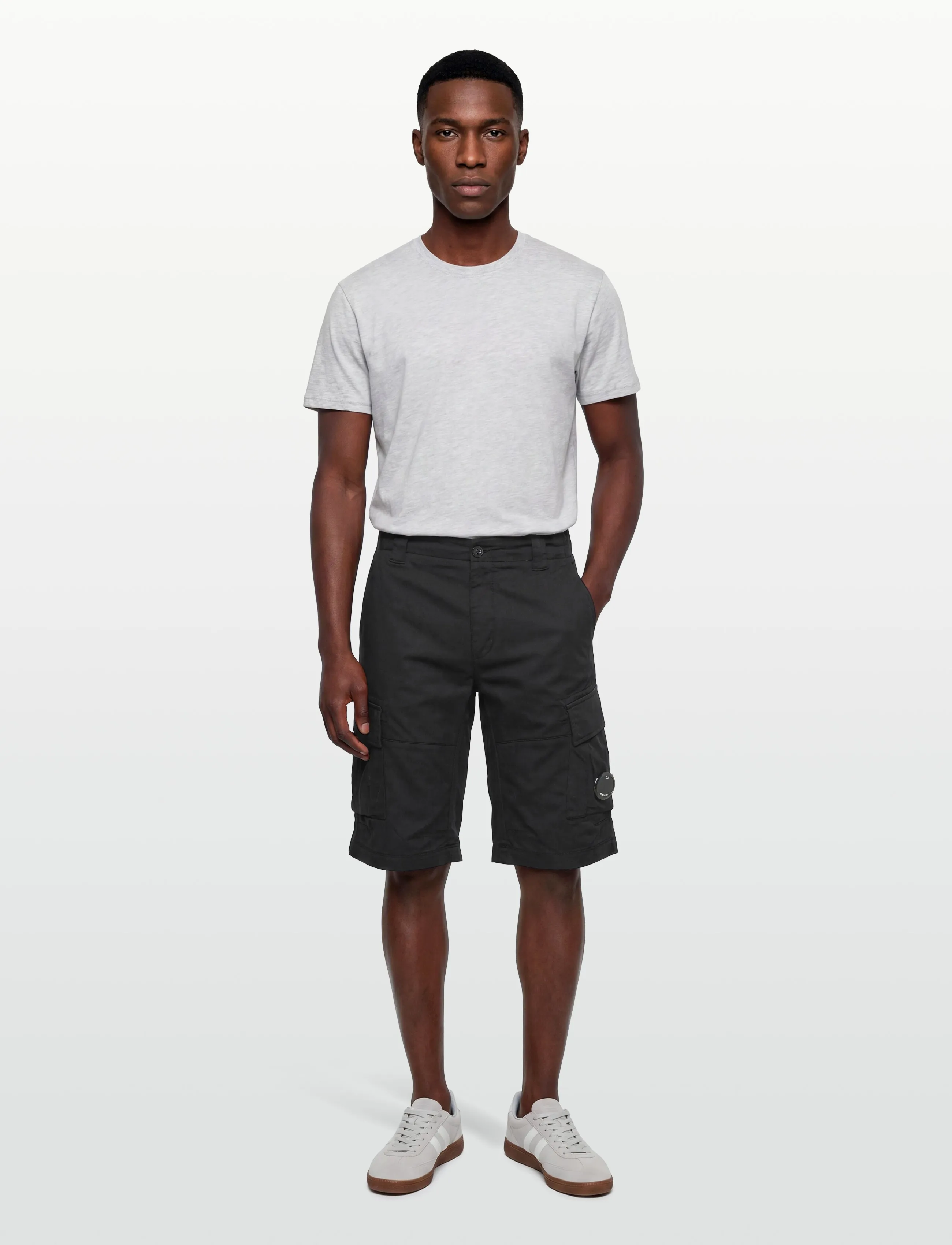 C.P. Company Satin Stretch Bermuda, 48, Shorts, Schwarz - Cargo Männerswear