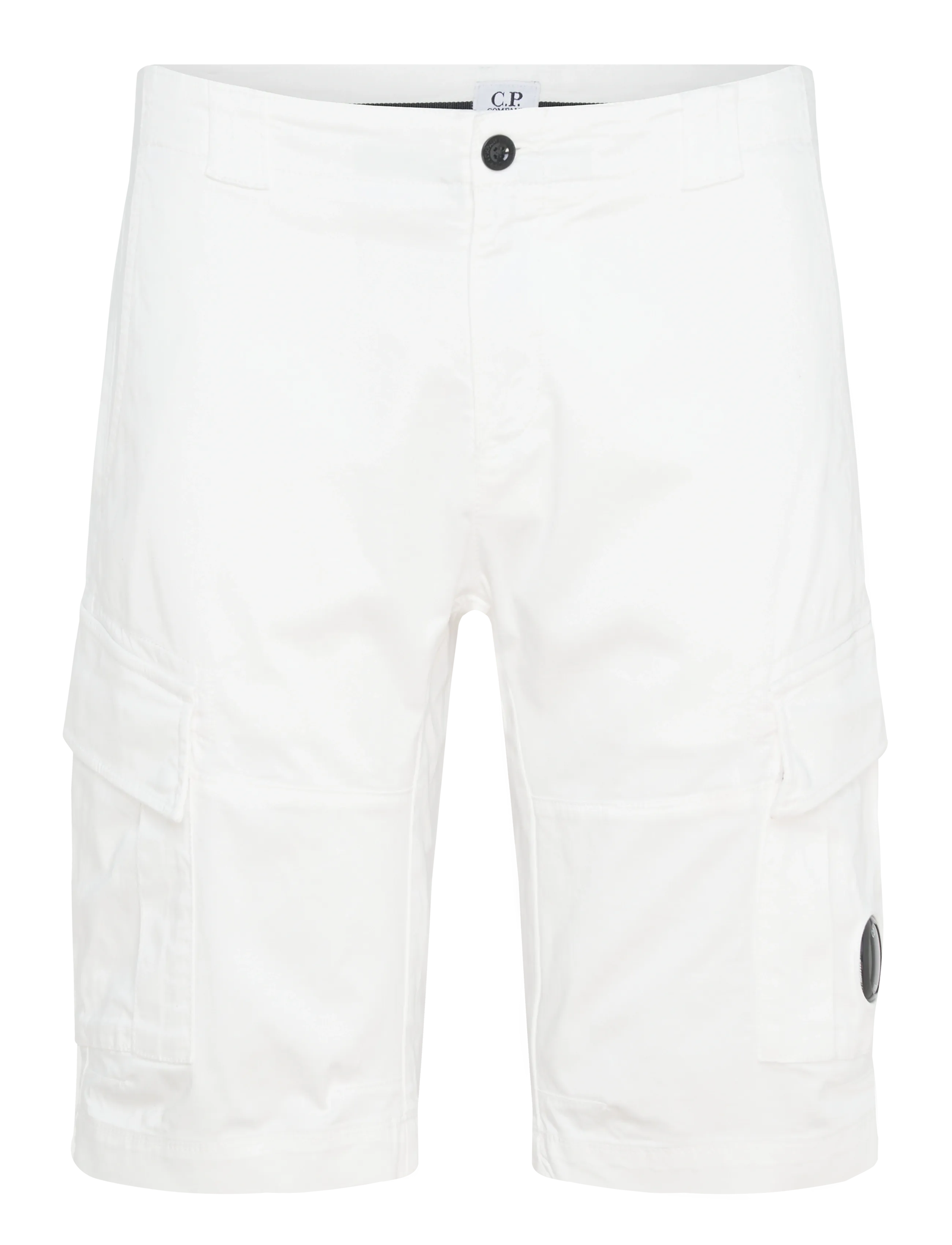 C.P. Company Satin Stretch Bermuda, 44, Shorts, Weiß - Cargo Männerswear