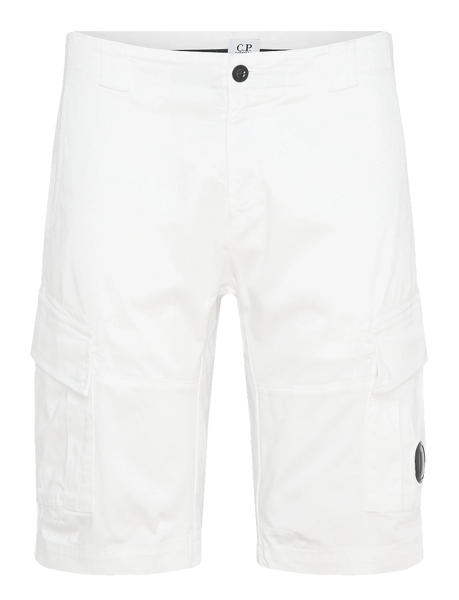 C.P. Company - SATIN STRETCH - BERMUDA - cargo shorts - gauze white - 0