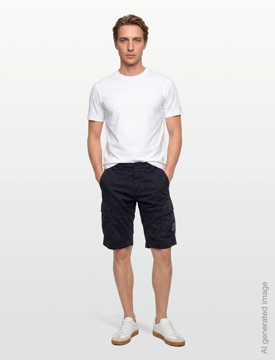 C.P. Company - SATIN STRETCH - BERMUDA - cargo shorts - total eclipse - 0