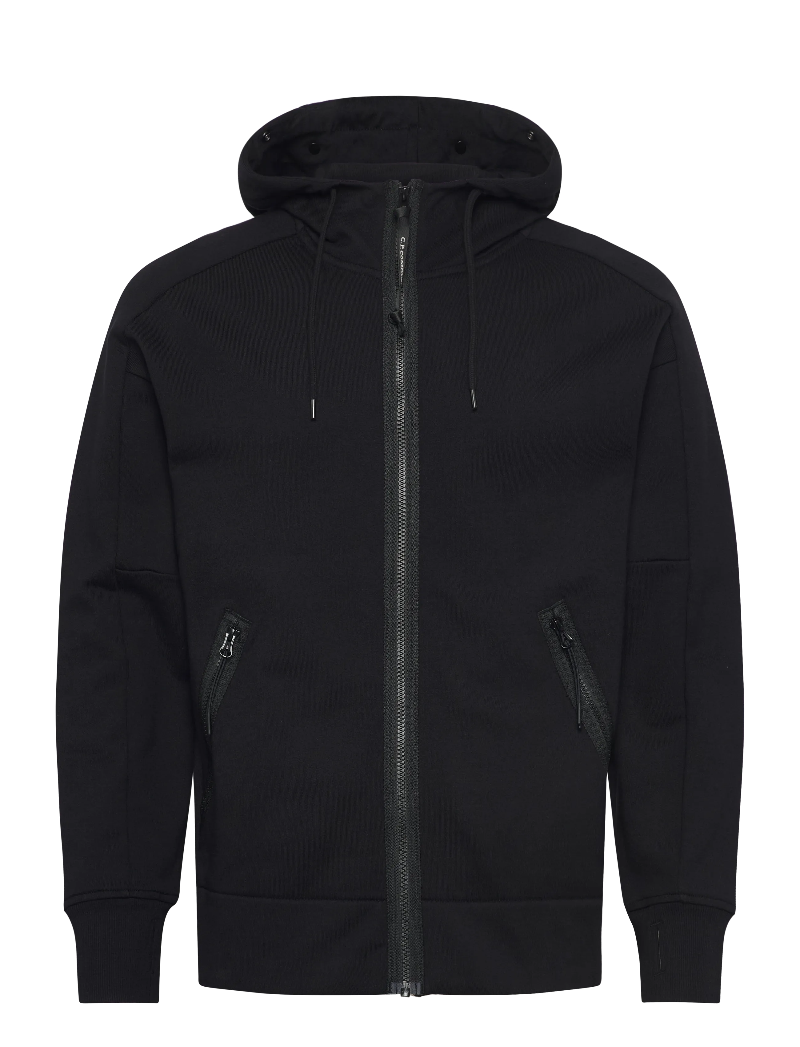 C.P. Company RAISED FLEECE GOGGLE ZIPPED HOODIE - Kleidung - BLACK / black