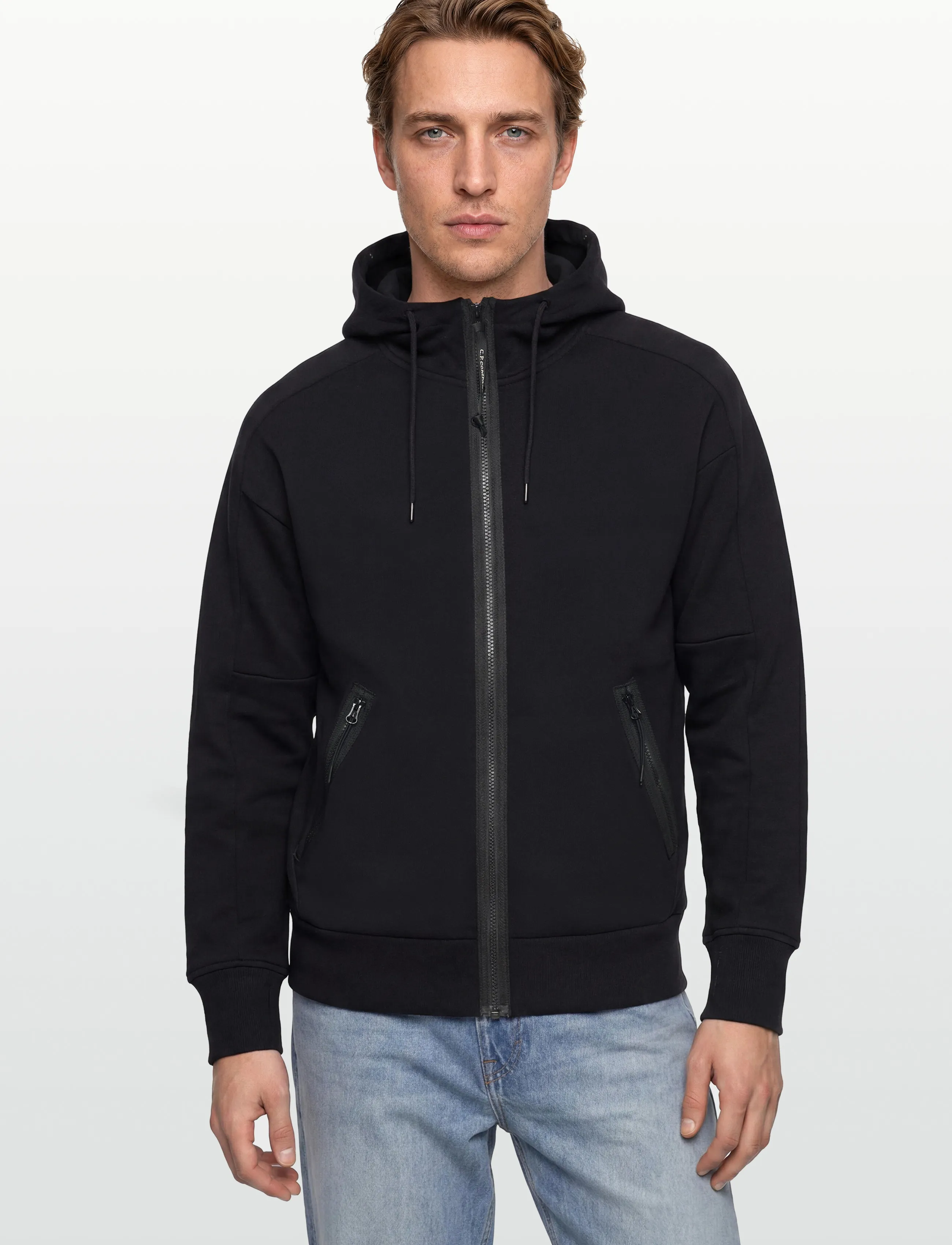 C.P. Company - RAISED FLEECE GOGGLE ZIPPED HOODIE - sweatshirts - black - 4