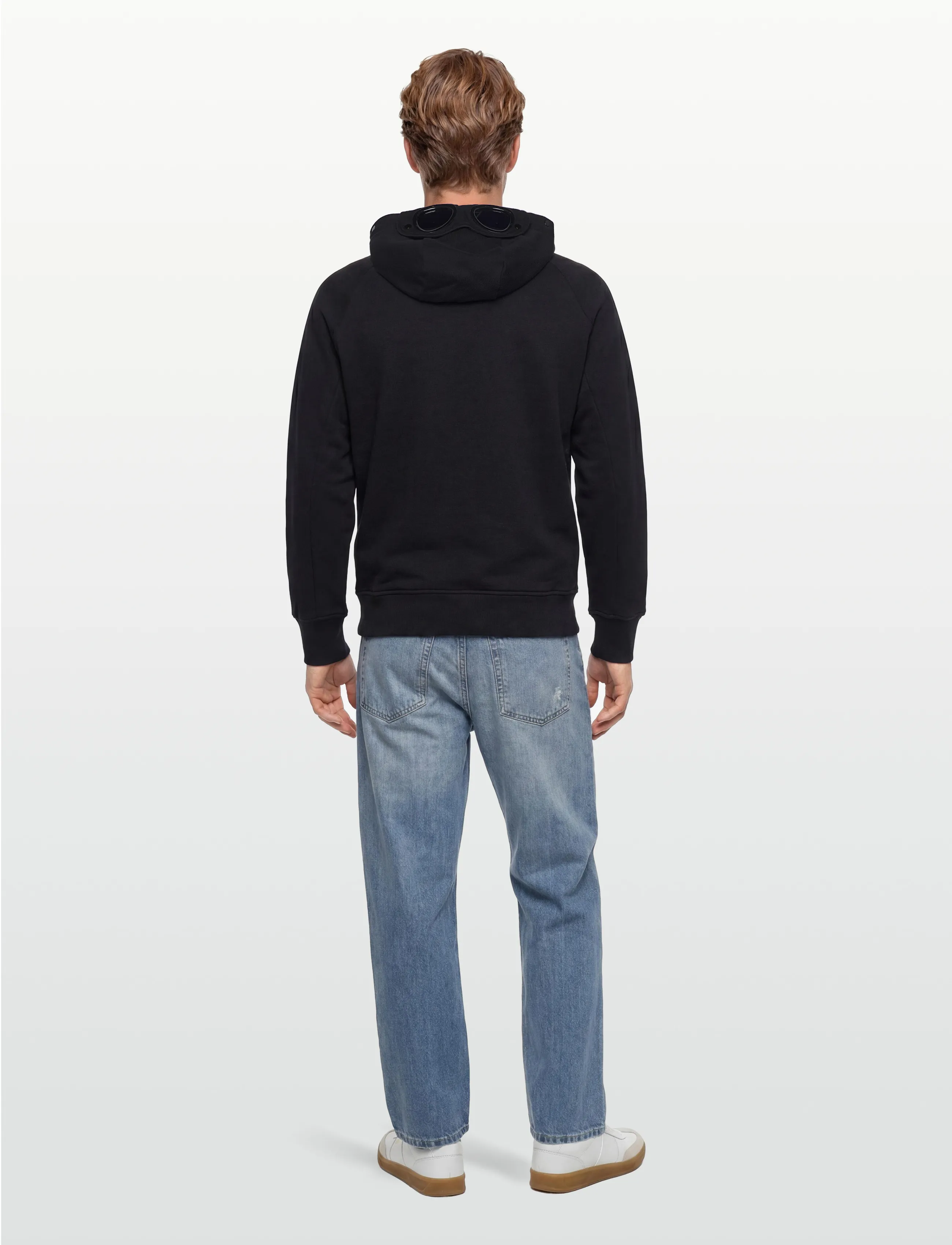 C.P. Company - RAISED FLEECE GOGGLE ZIPPED HOODIE - sweatshirts - black - 5