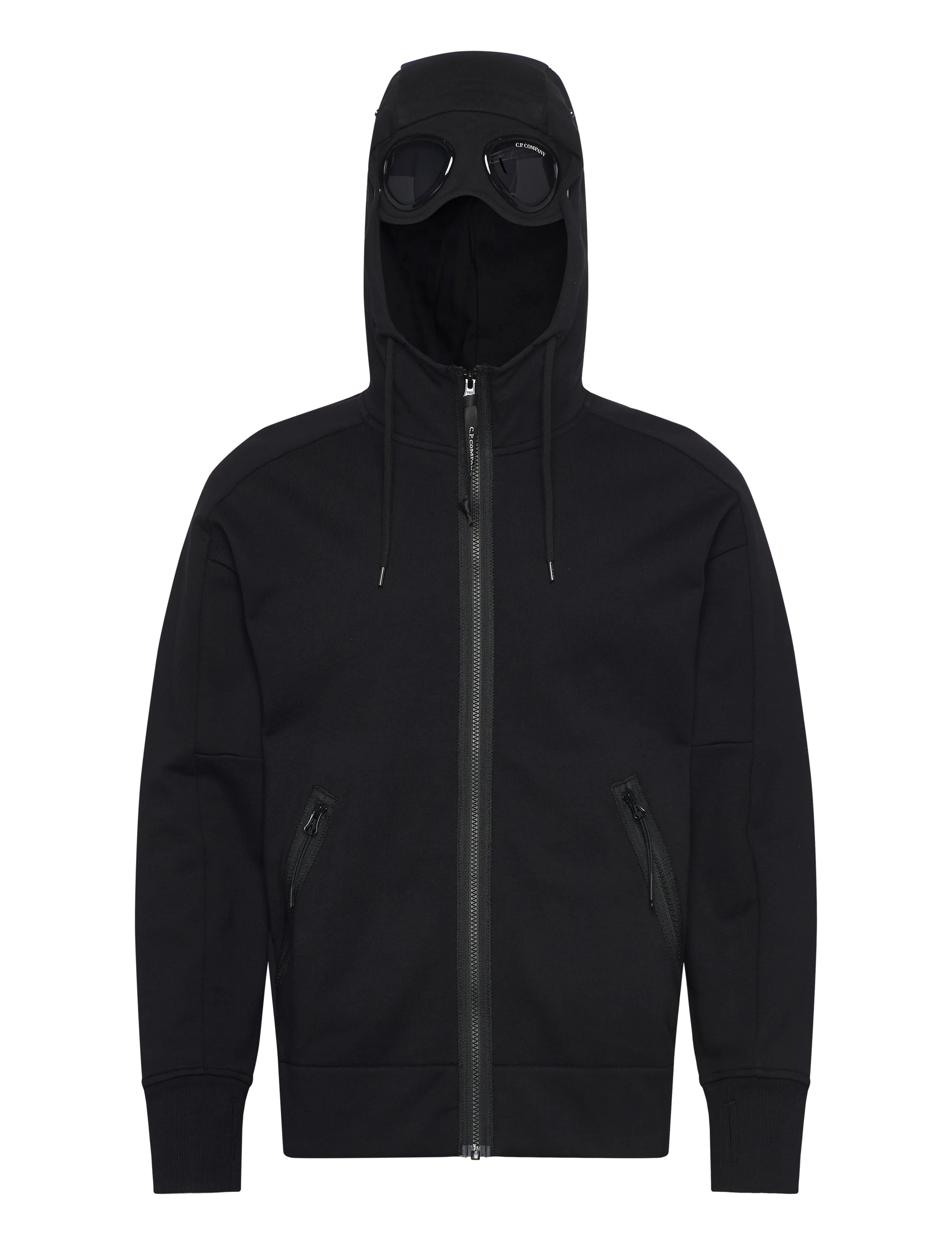 C.P. Company - RAISED FLEECE GOGGLE ZIPPED HOODIE - sweatshirts - black - 3