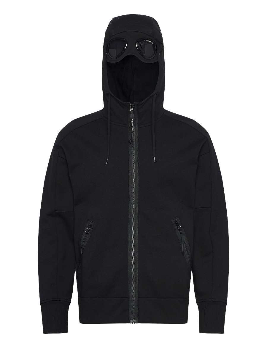C.P. Company - RAISED FLEECE GOGGLE ZIPPED HOODIE - hoodies - black - 3