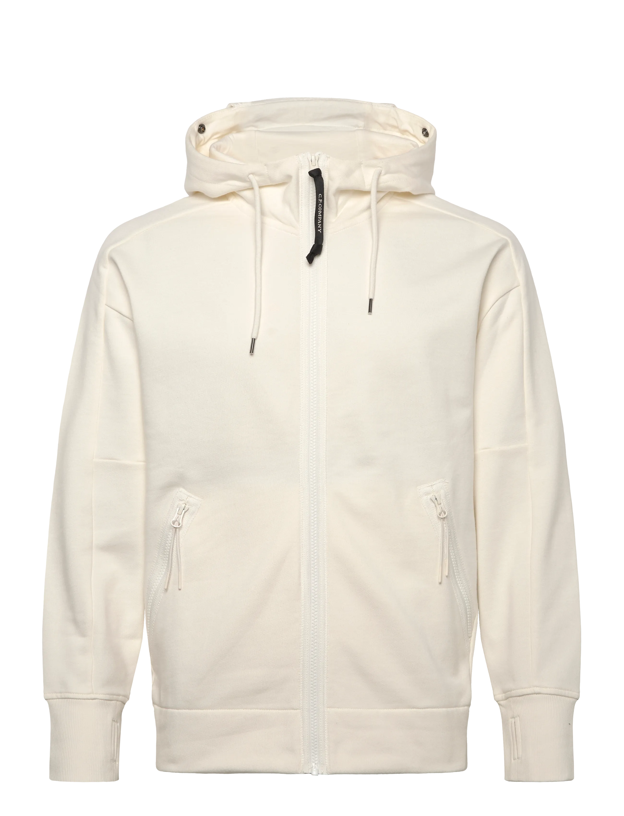 C.P. COMPANY Raised Fleece Goggle Zipped Hoodie Cream - M - Herren