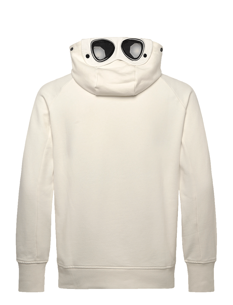 C.P. Company - RAISED FLEECE GOGGLE ZIPPED HOODIE - sweatshirts - gauze white - 2