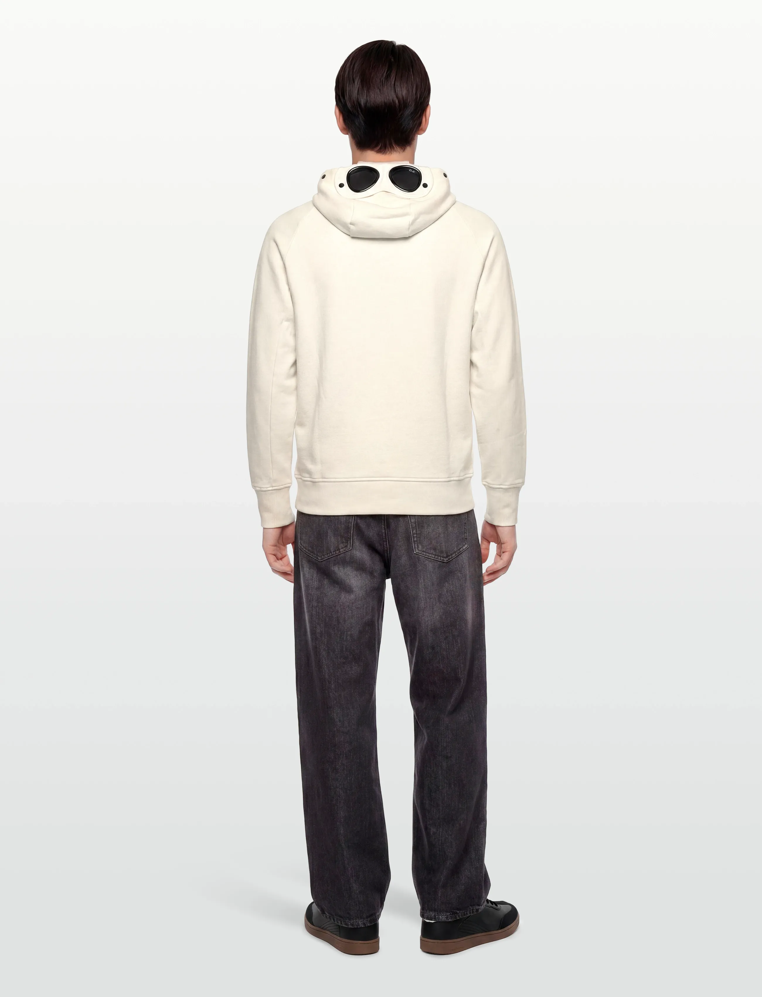 C.P. Company - RAISED FLEECE GOGGLE ZIPPED HOODIE - sweats à capuche - gauze white - 4