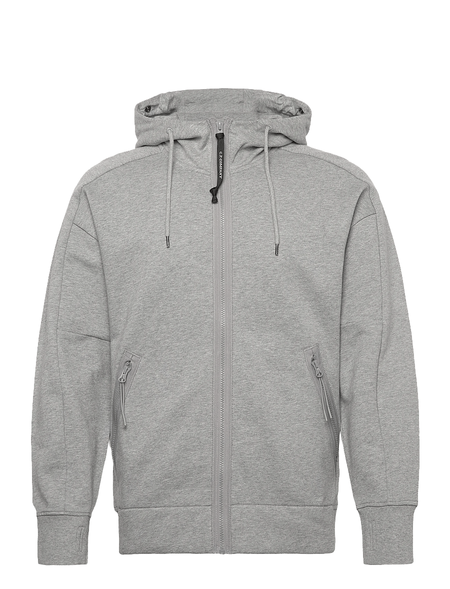 C.P. Company - RAISED FLEECE GOGGLE ZIPPED HOODIE - hoodies - grey melange - 1