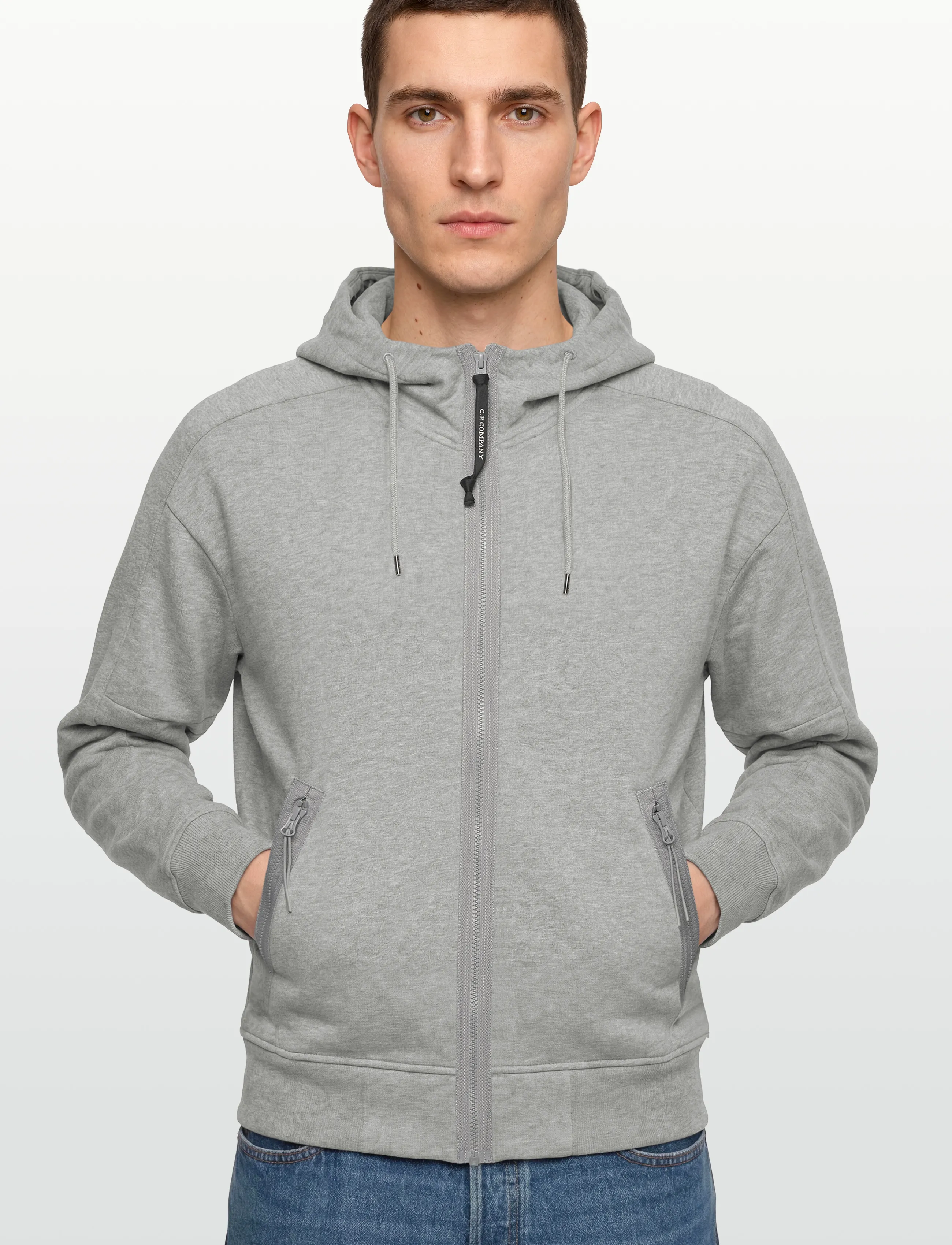 C.P. Company - RAISED FLEECE GOGGLE ZIPPED HOODIE - hættetrøjer - grey melange - 3