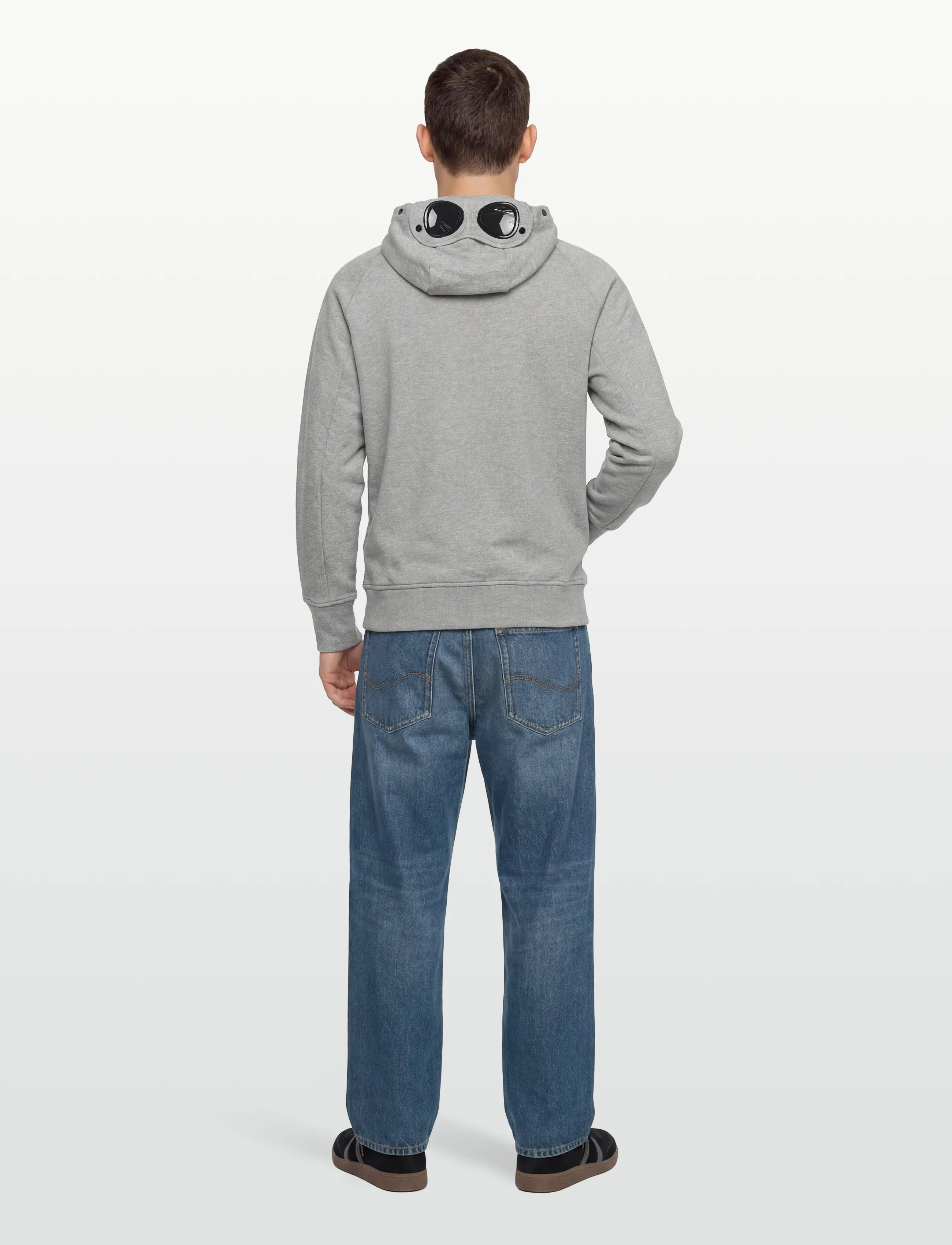 C.P. Company - RAISED FLEECE GOGGLE ZIPPED HOODIE - hættetrøjer - grey melange - 4