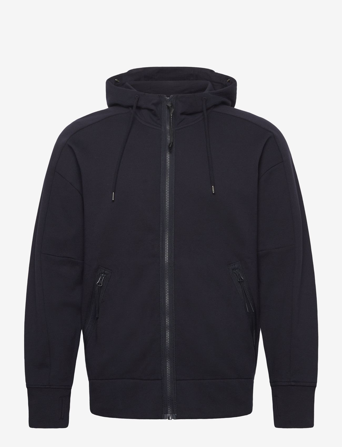 C.P. Company - RAISED FLEECE GOGGLE ZIPPED HOODIE - medvilniniai megztiniai - total eclipse - 1