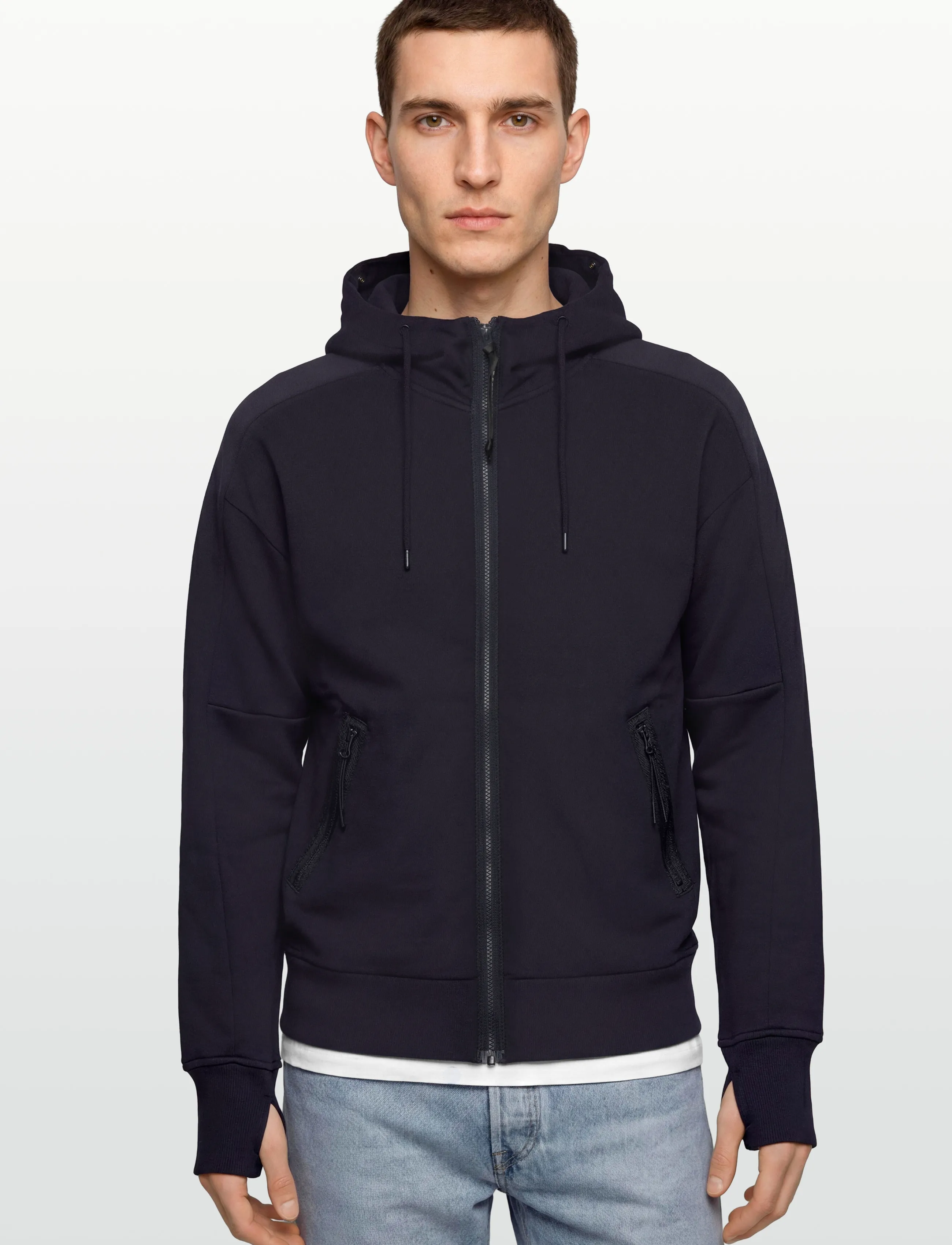 C.P. Company - RAISED FLEECE GOGGLE ZIPPED HOODIE - kapuutsiga dressipluusid - total eclipse - 3