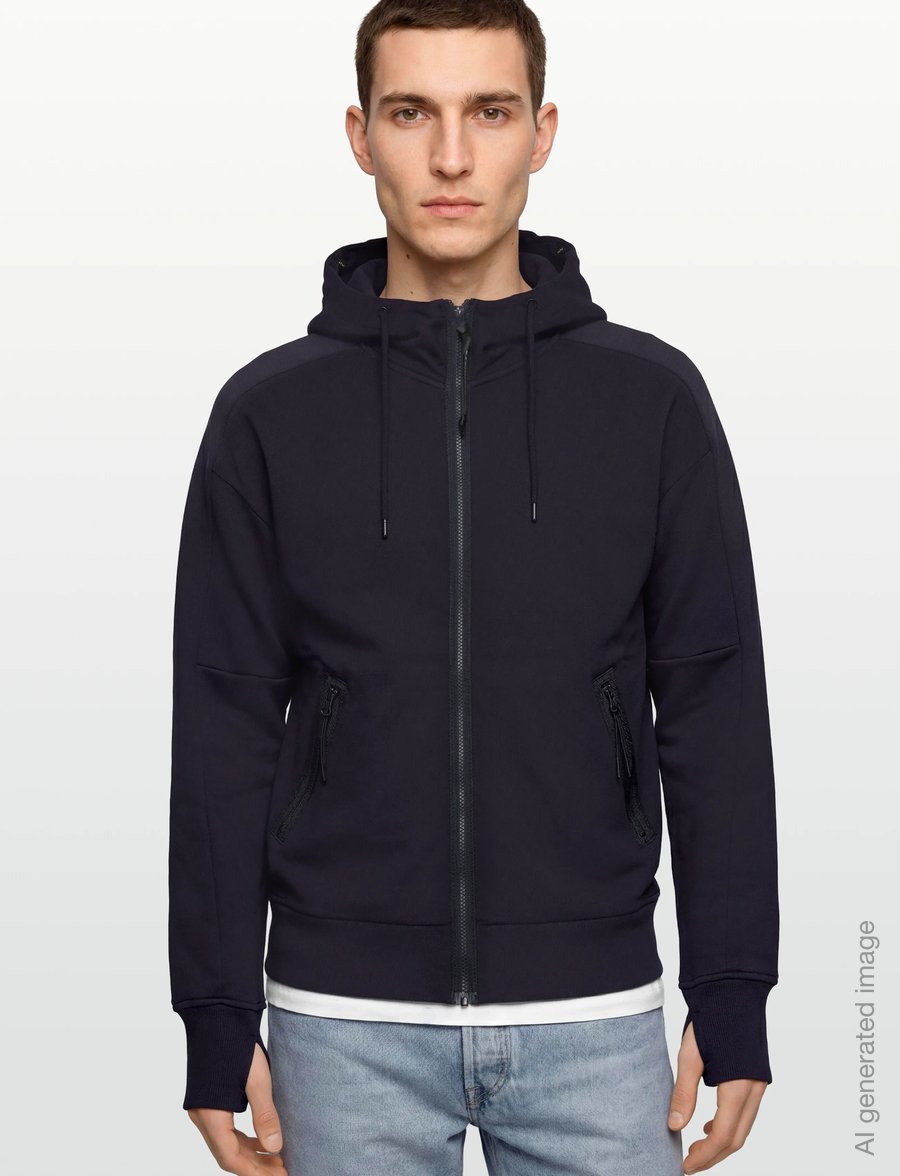 C.P. Company - RAISED FLEECE GOGGLE ZIPPED HOODIE - sweatshirts - total eclipse - 3
