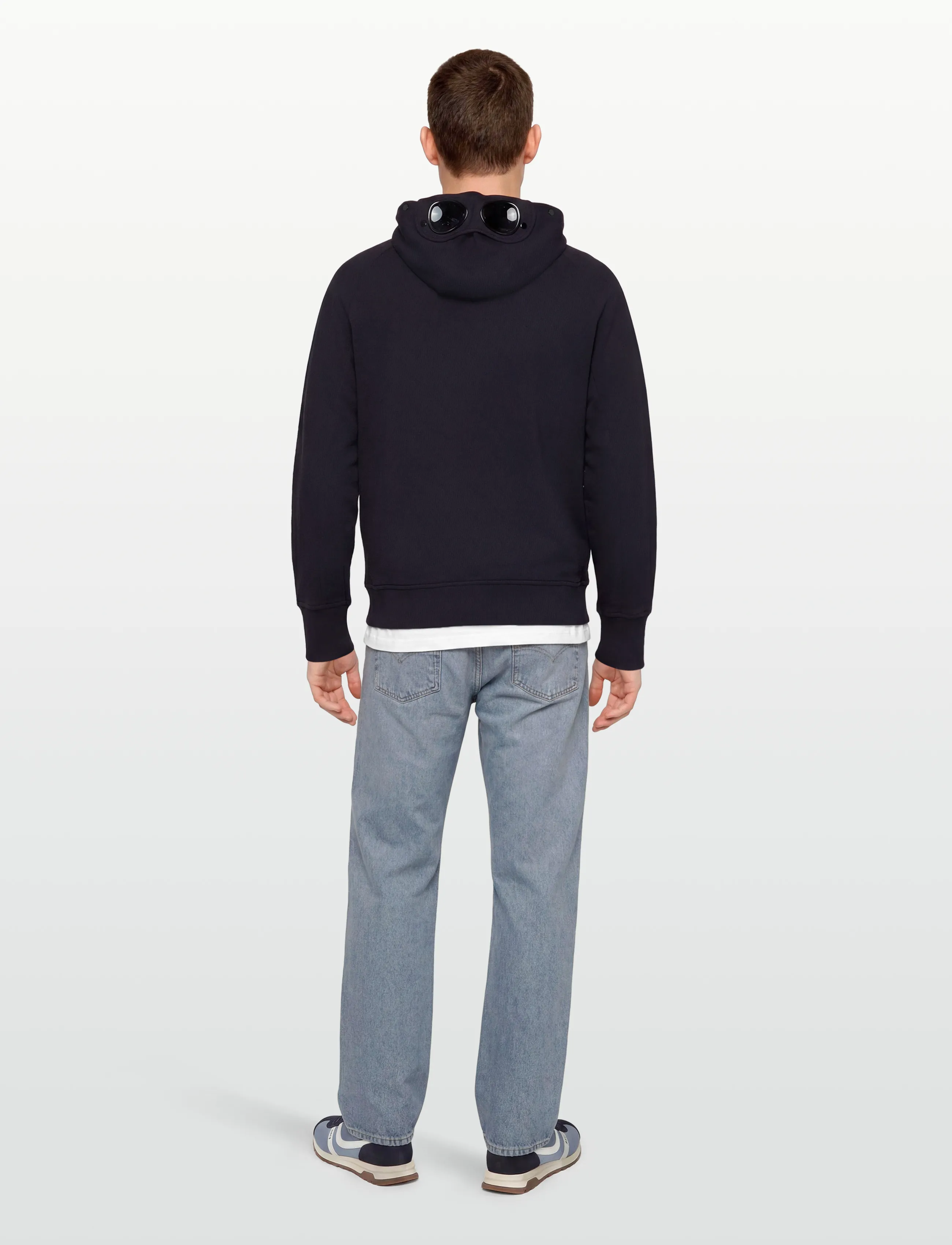 C.P. Company - RAISED FLEECE GOGGLE ZIPPED HOODIE - kapuutsiga dressipluusid - total eclipse - 4