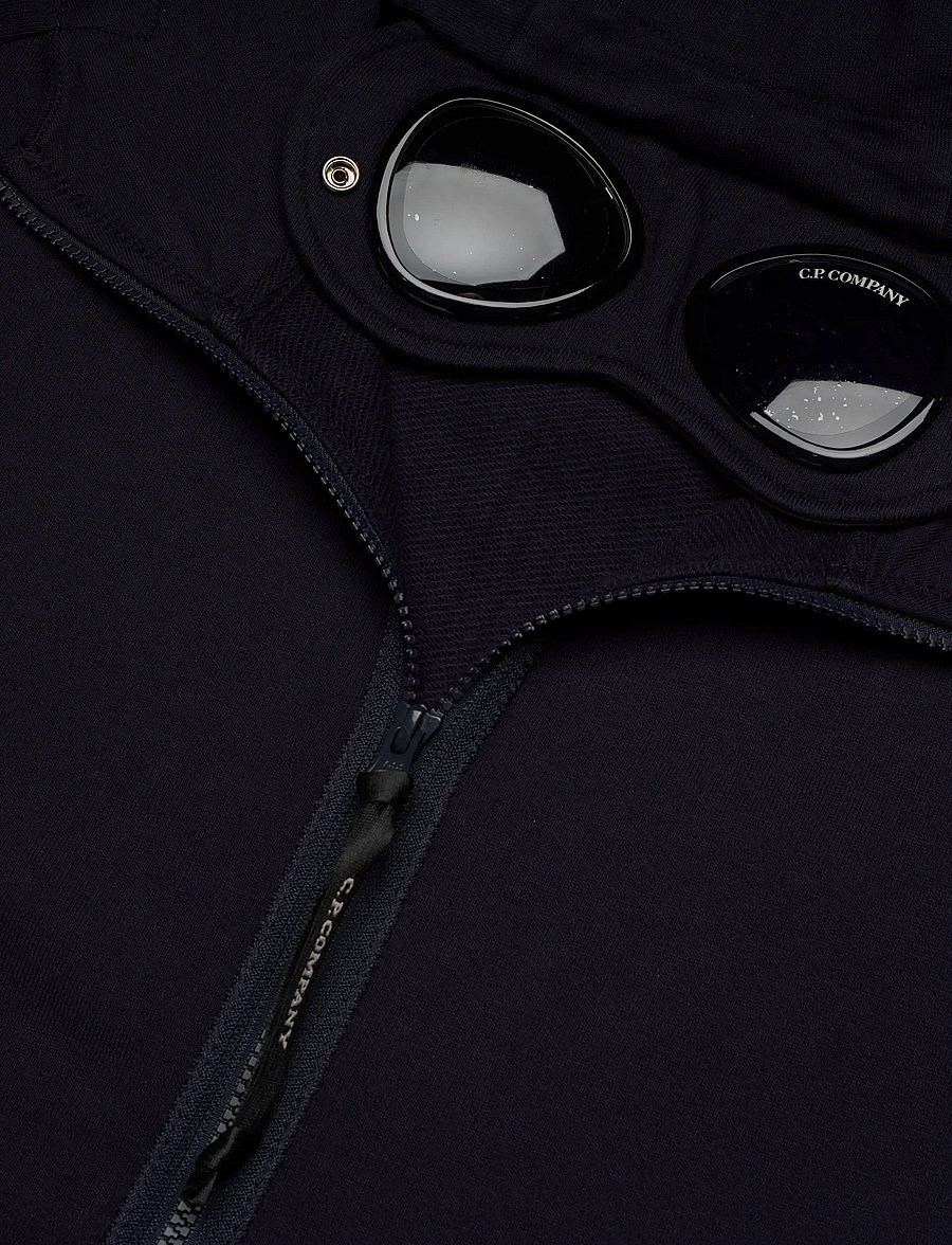 C.P. Company - RAISED FLEECE GOGGLE ZIPPED HOODIE - sweatshirts - total eclipse - 5