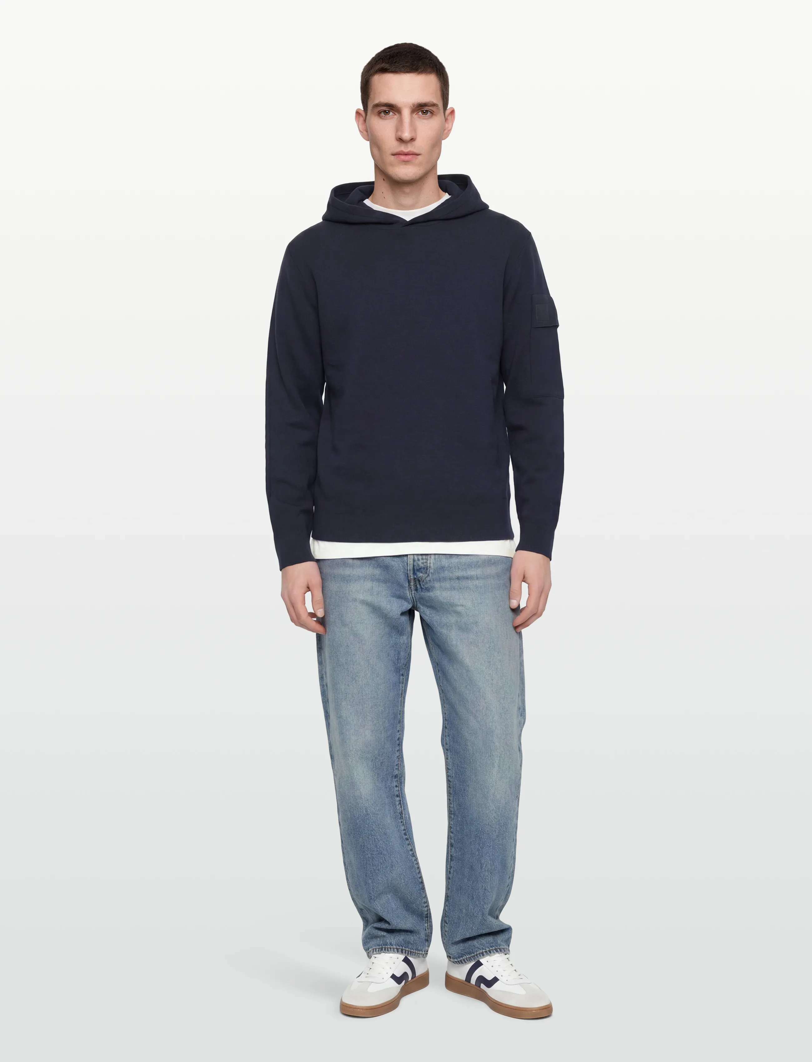 C.P. Company Metropolis Series Extra Fine Merino Wool Hooded Sweatshirt - Sweatshirts - SKY CAPTAIN / navy