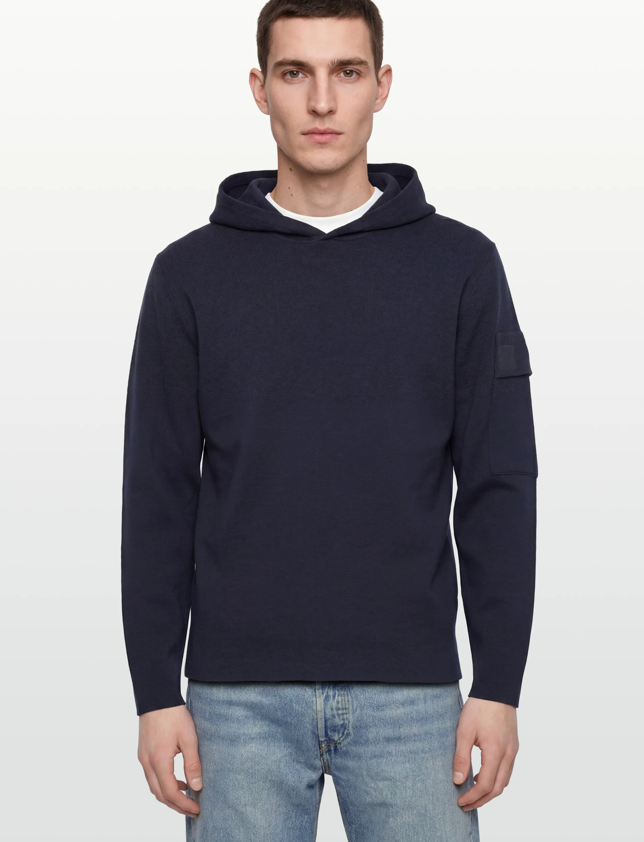 C.P. Company - Metropolis Series Extra Fine Merino Wool Hooded Sweatshirt - sky captain - 3